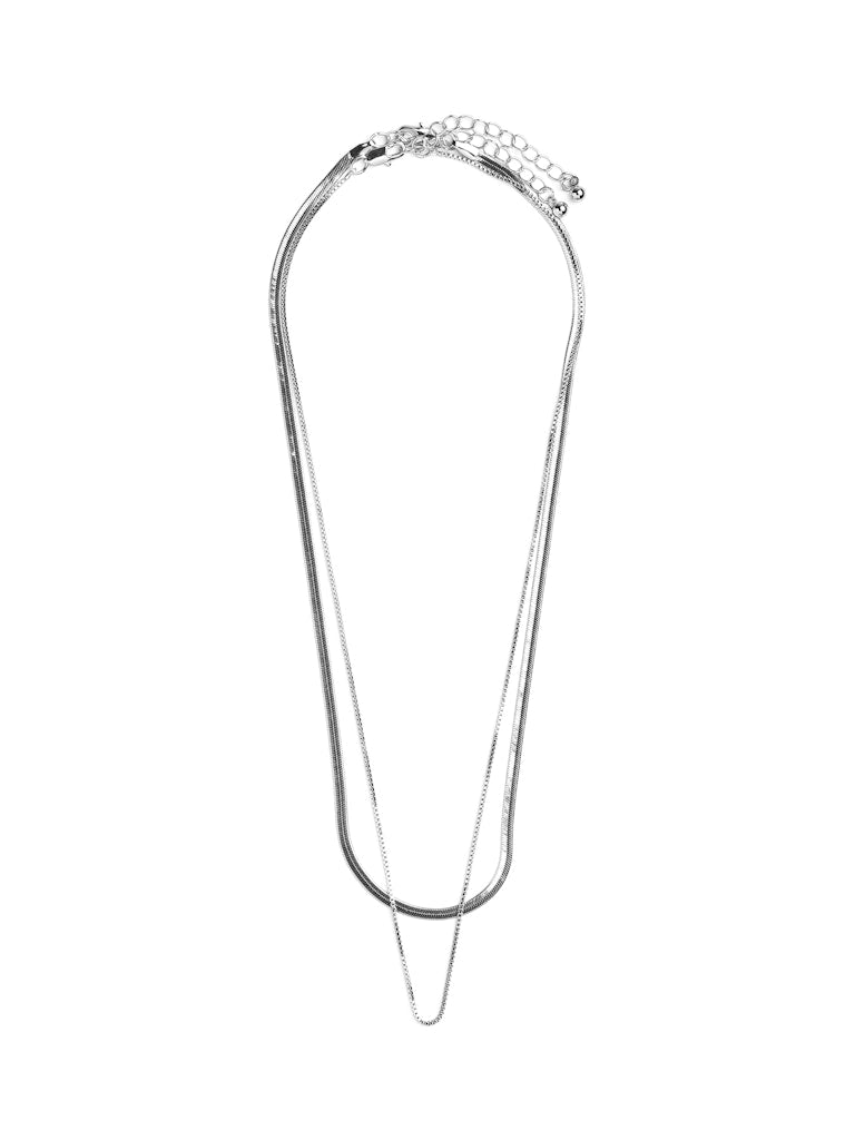 Bina Layered Necklace Set (Silver)