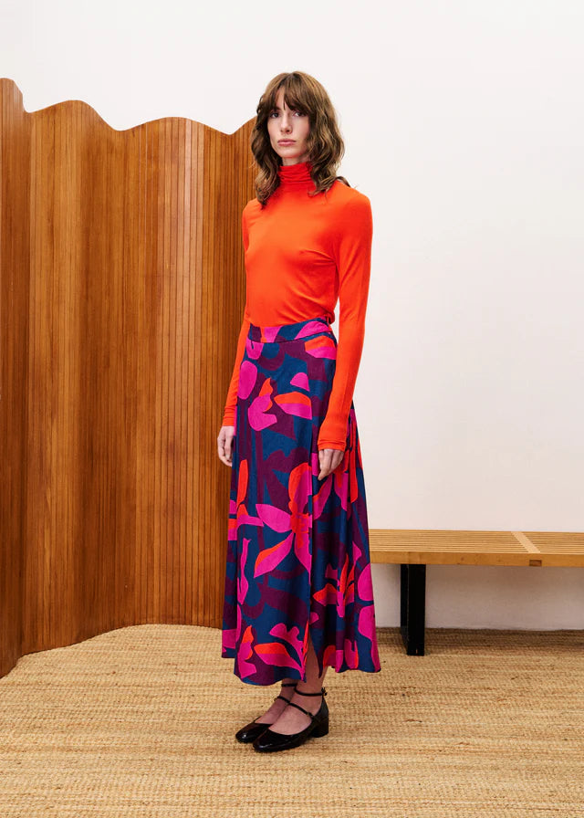 Eucalyptus Polo Neck Top (Orange)