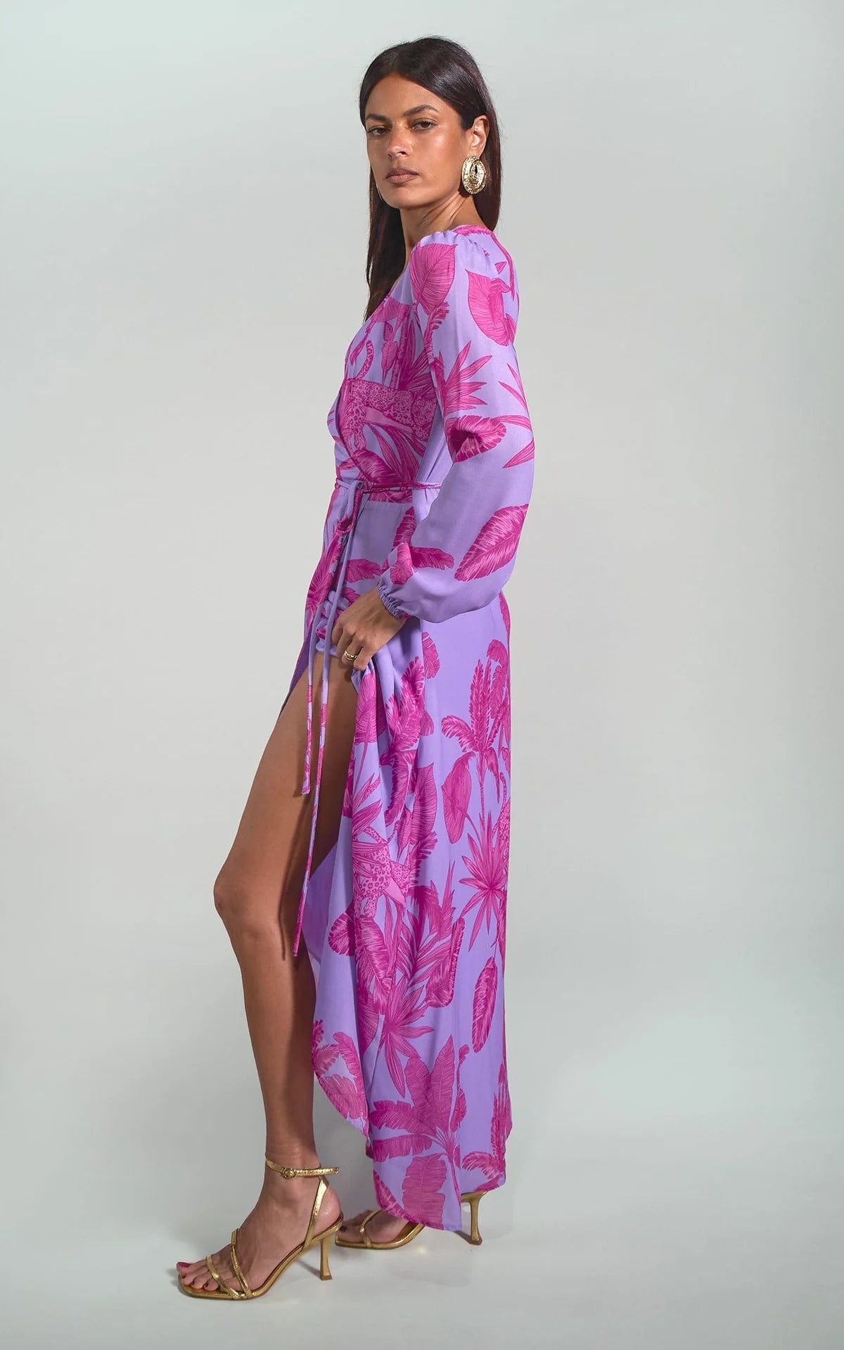 Jagger Maxi Dress (Lilac Jungle Palm)