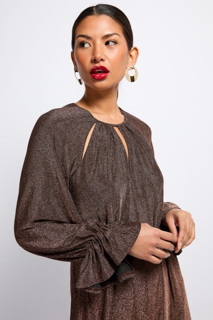 Brona Jumpsuit (Brown Metallic)