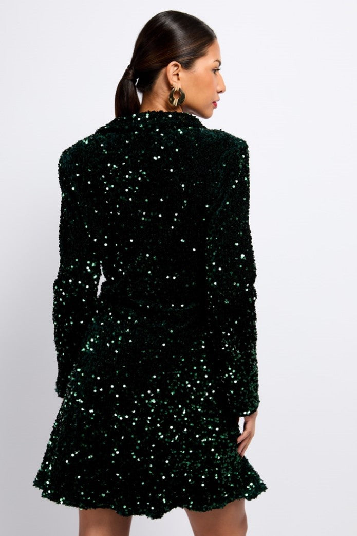 Jessie Sequin Mini Dress (Green)