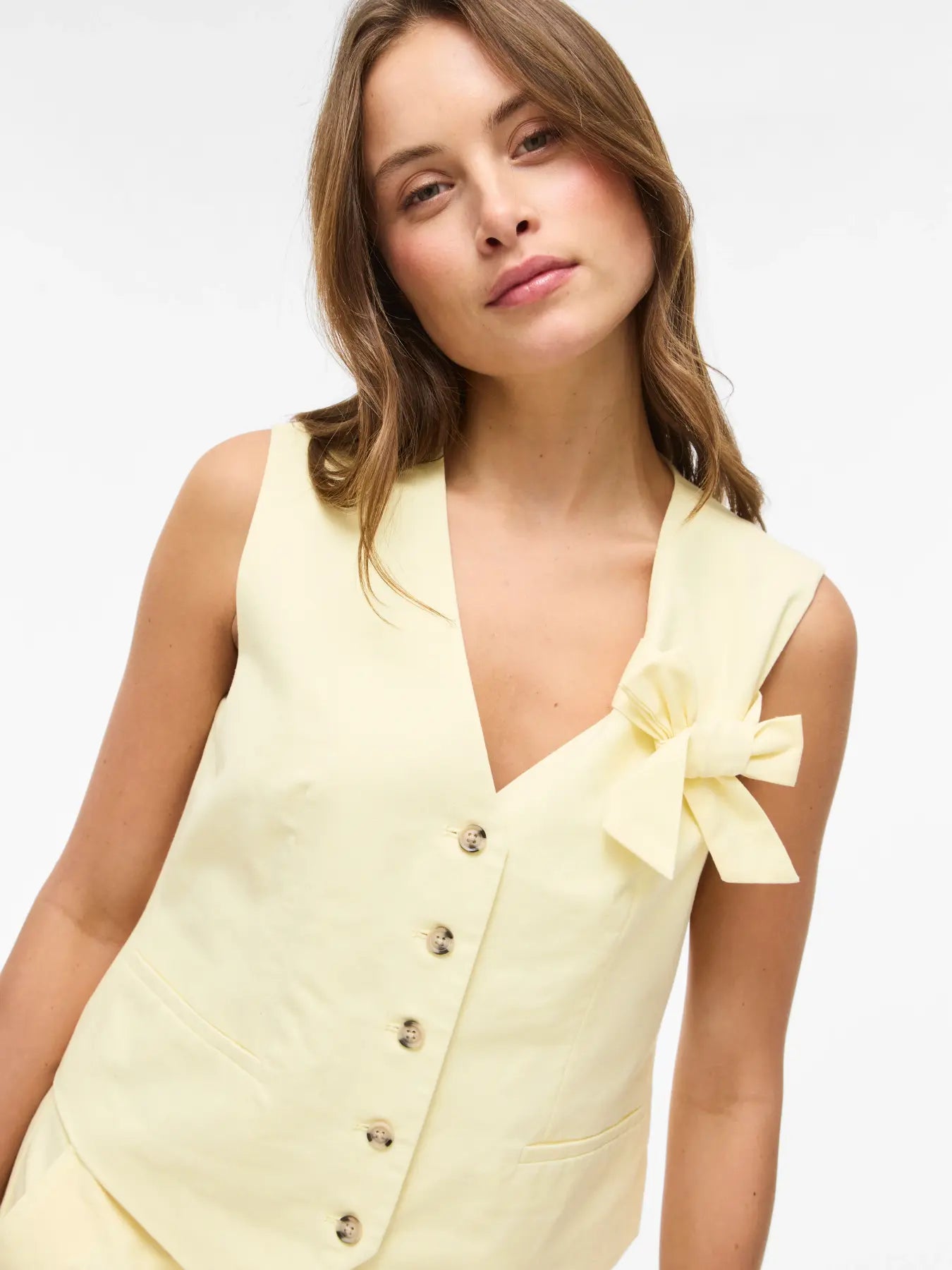 Lara Waistcoat (Pastel Yellow)