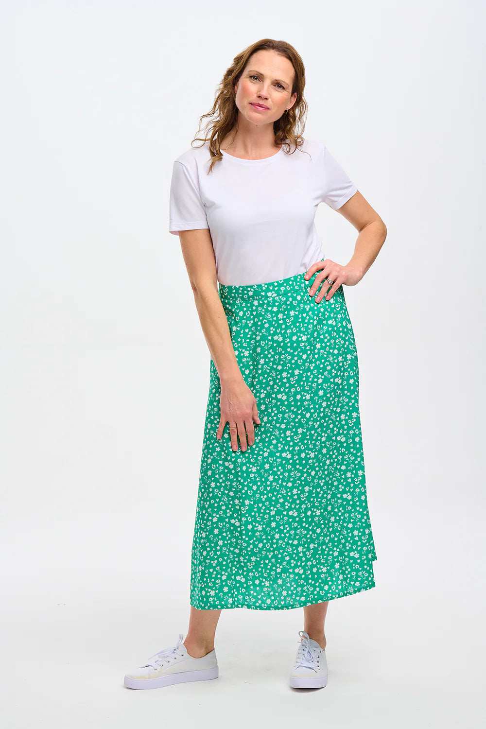 Zora Skirt (Green Scatter Print)