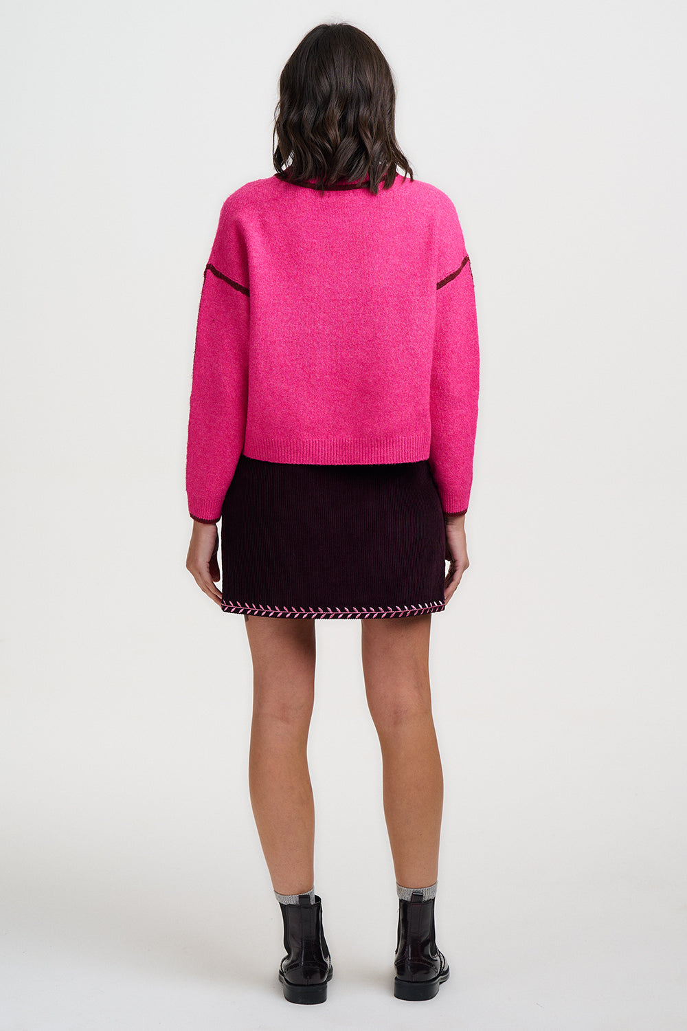 Suzie Mini Skirt (Dark Plum)
