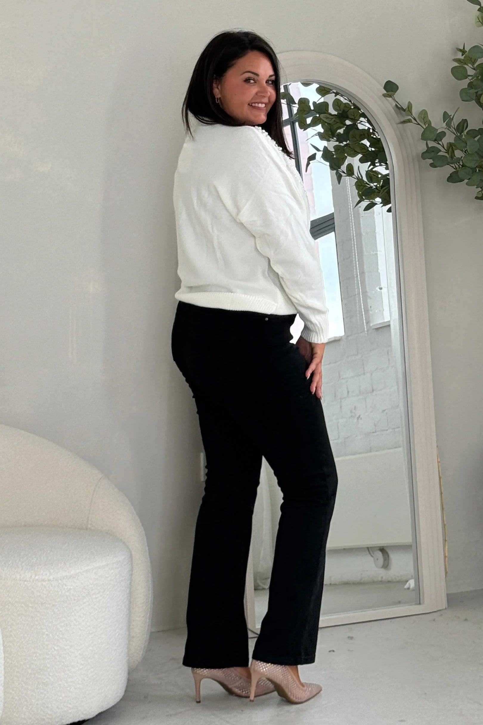 Sia Pearl & Sequin Jumper (Cream)