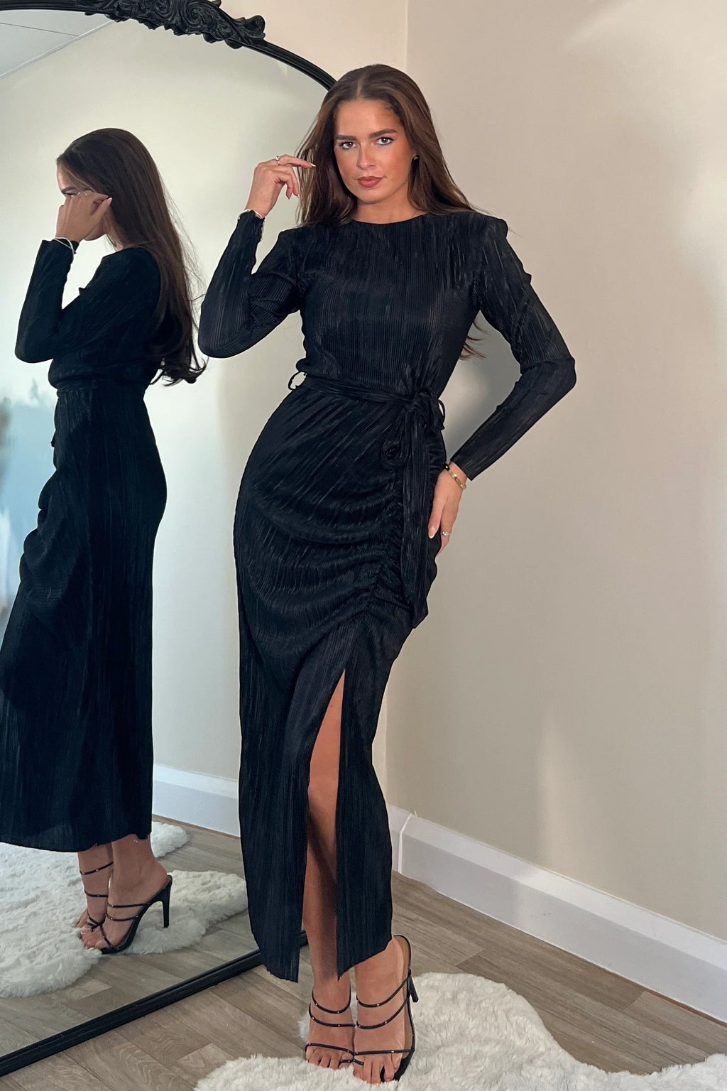 knee length dresses for ladies Helena Velvet Maxi Burnout Dress main image 1