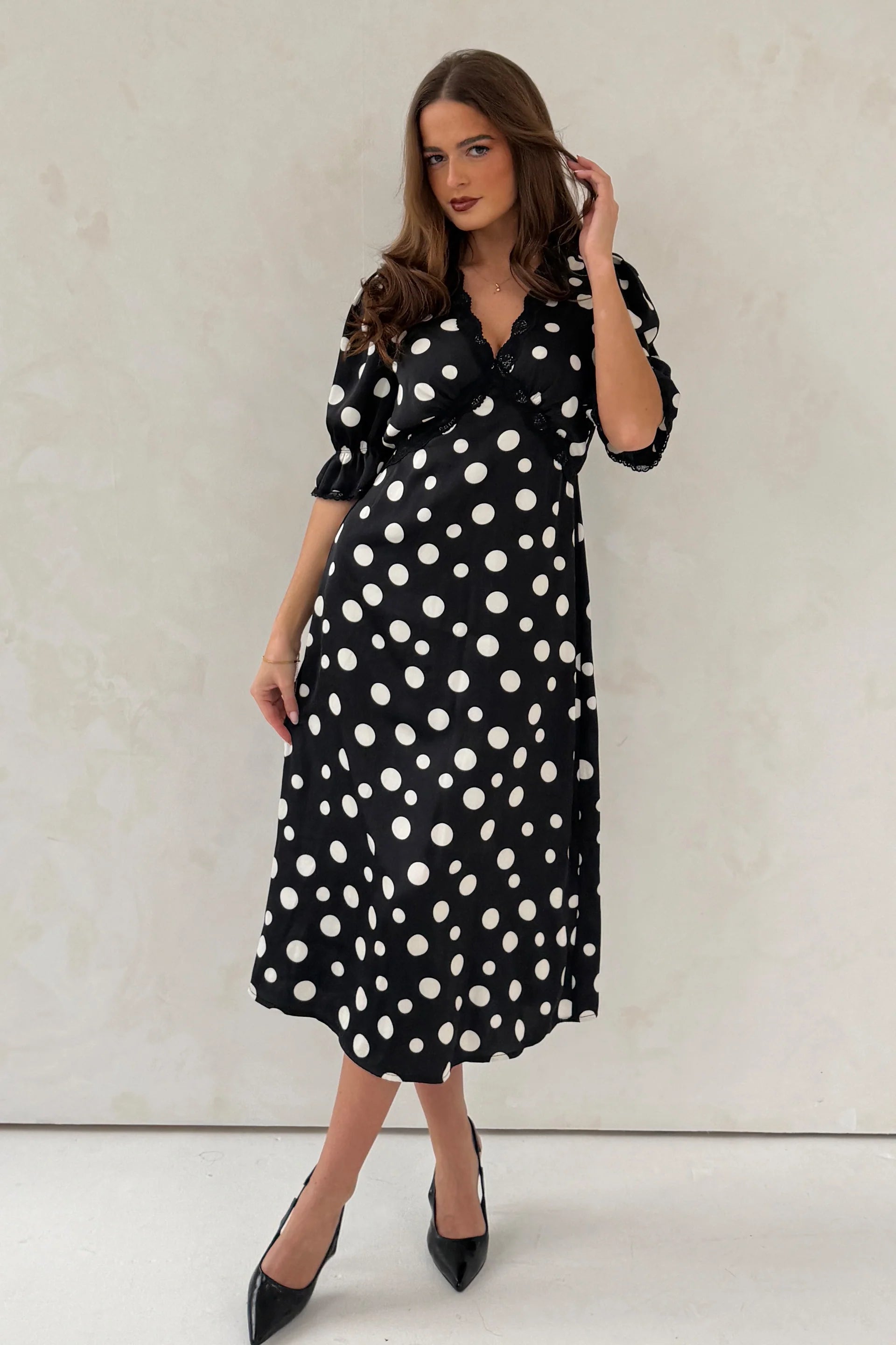 black lace bodycon dress topshop Jamilla Black Cotton Midi Dress – Finery London