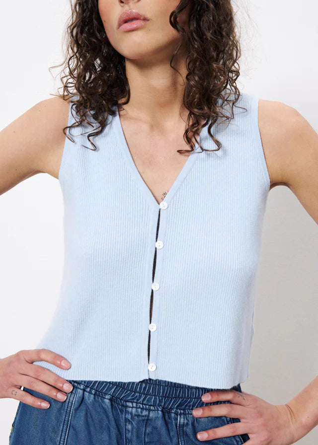Maurane Sleeveless Top (Light Blue)