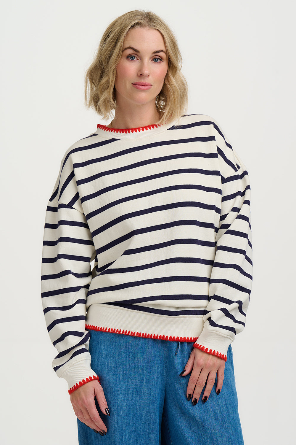 Noah Sweatshirt (Off White/Navy)