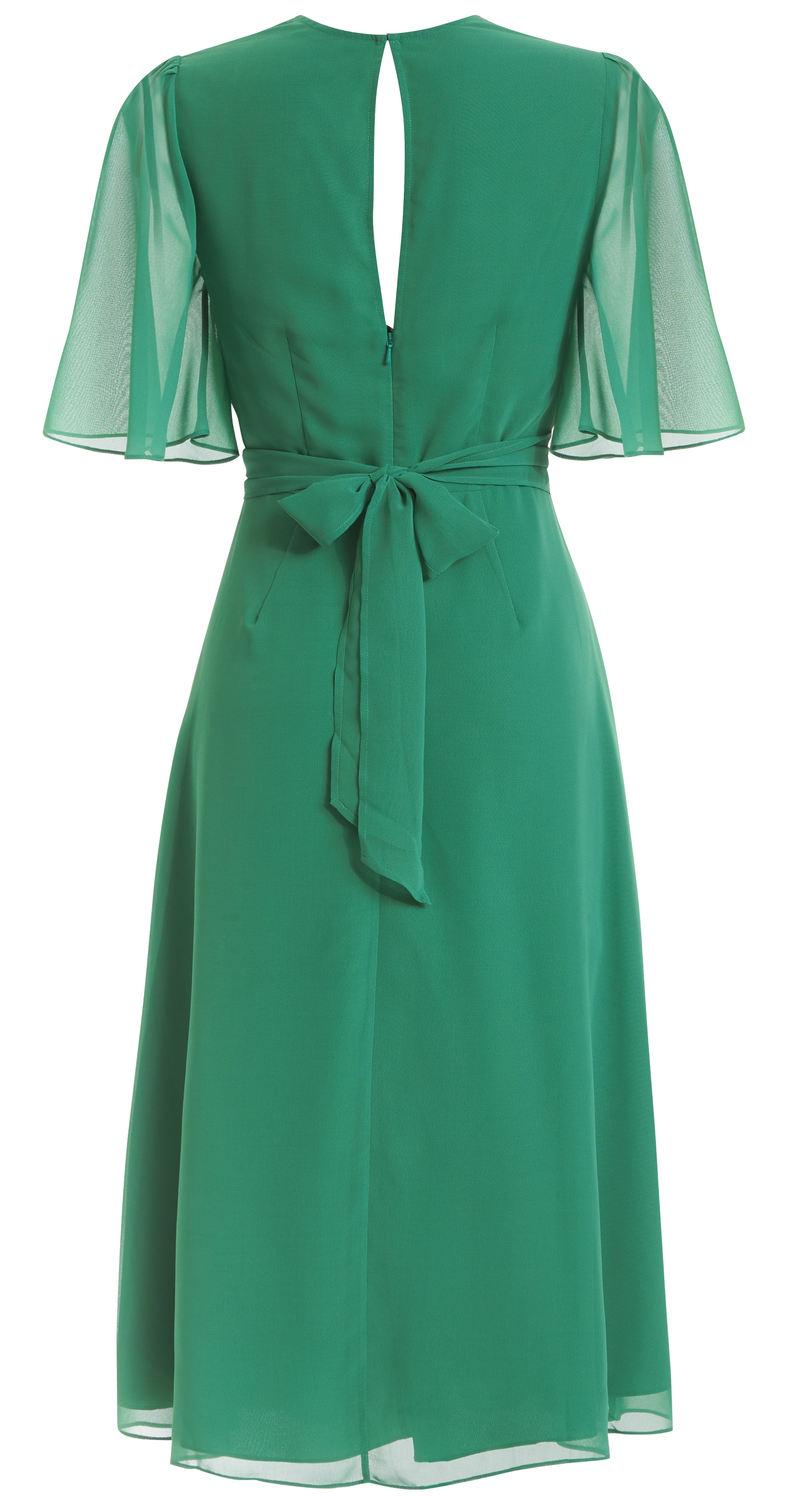back of the green midi dress