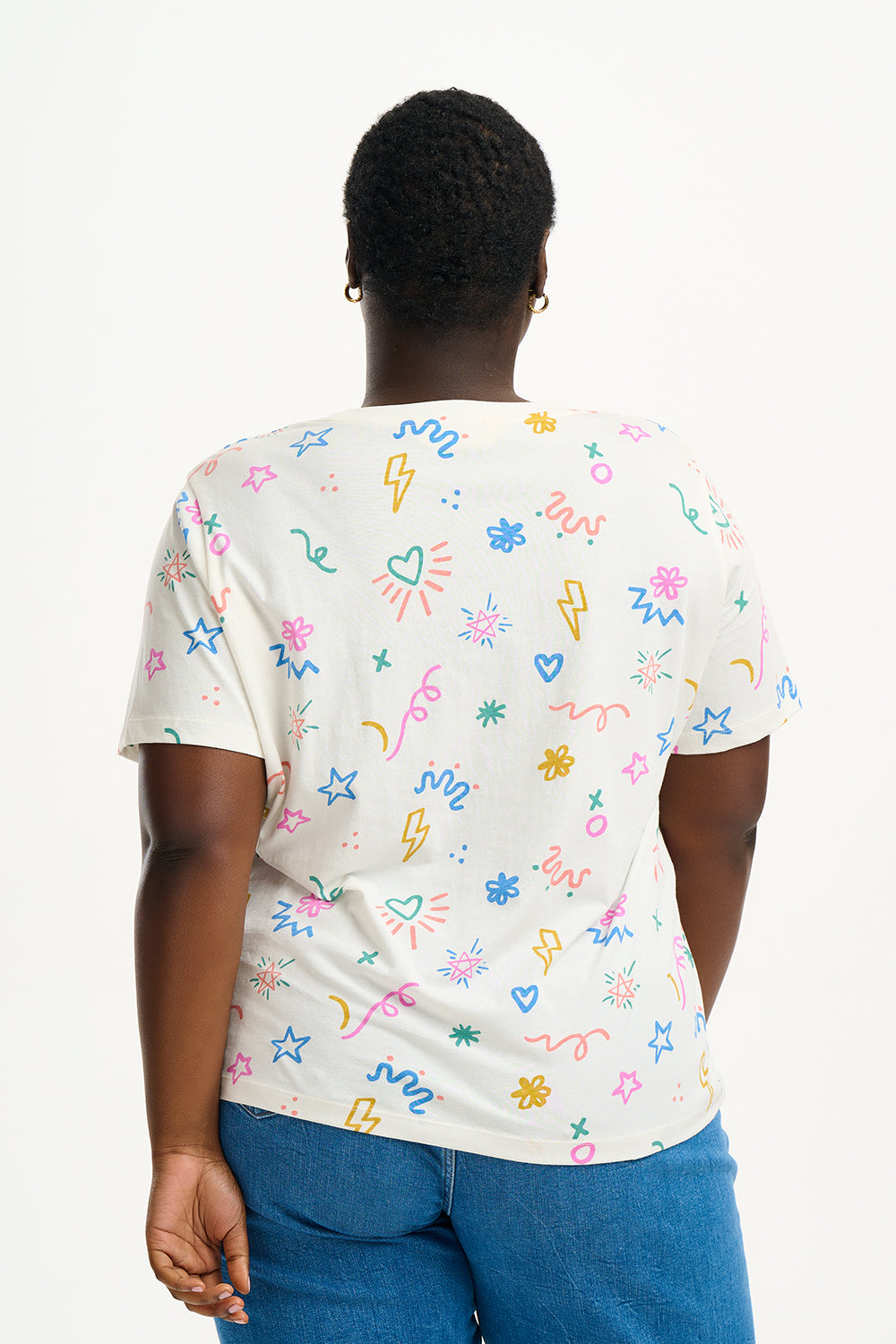 Maggie T-Shirt (Off White/Doodle Print)