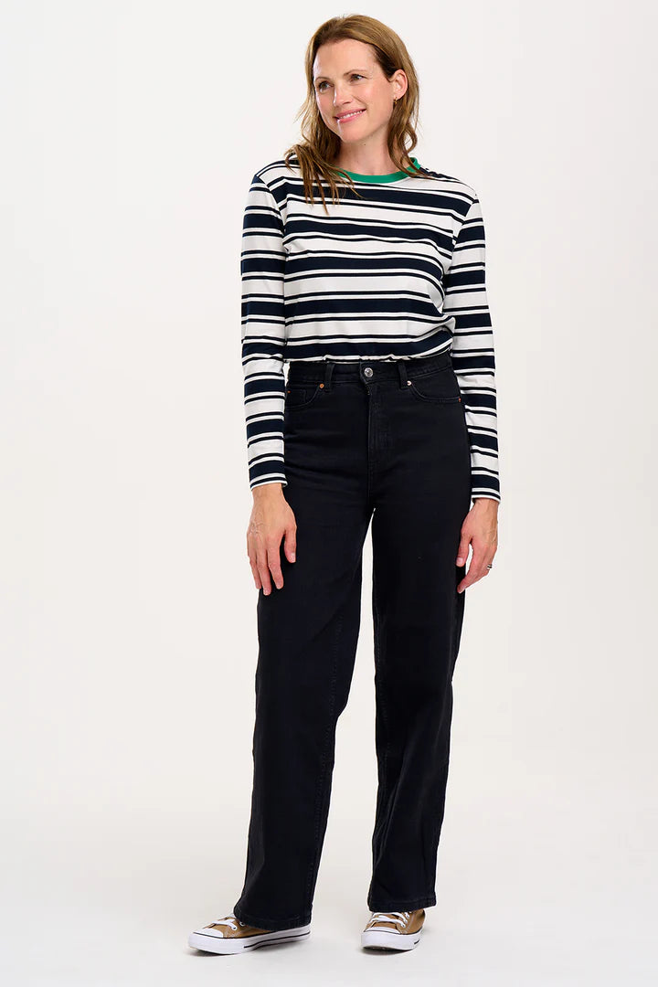 Brunswick Jersey Top - (Black/Off White)