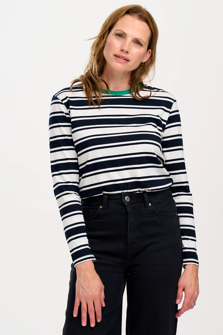 Brunswick Jersey Top - (Black/Off White)