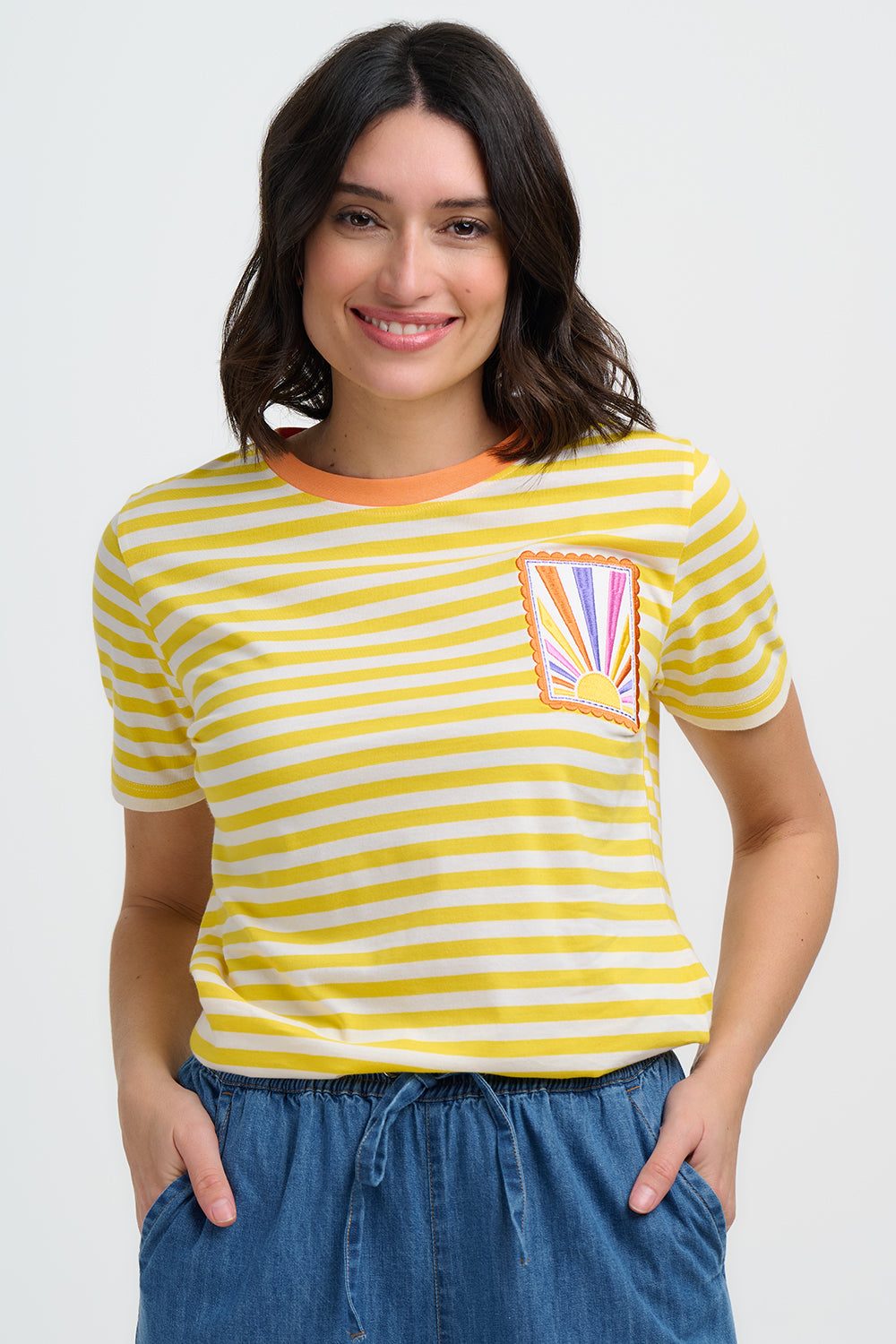 Maggie T-Shirt (Yellow/Off White)