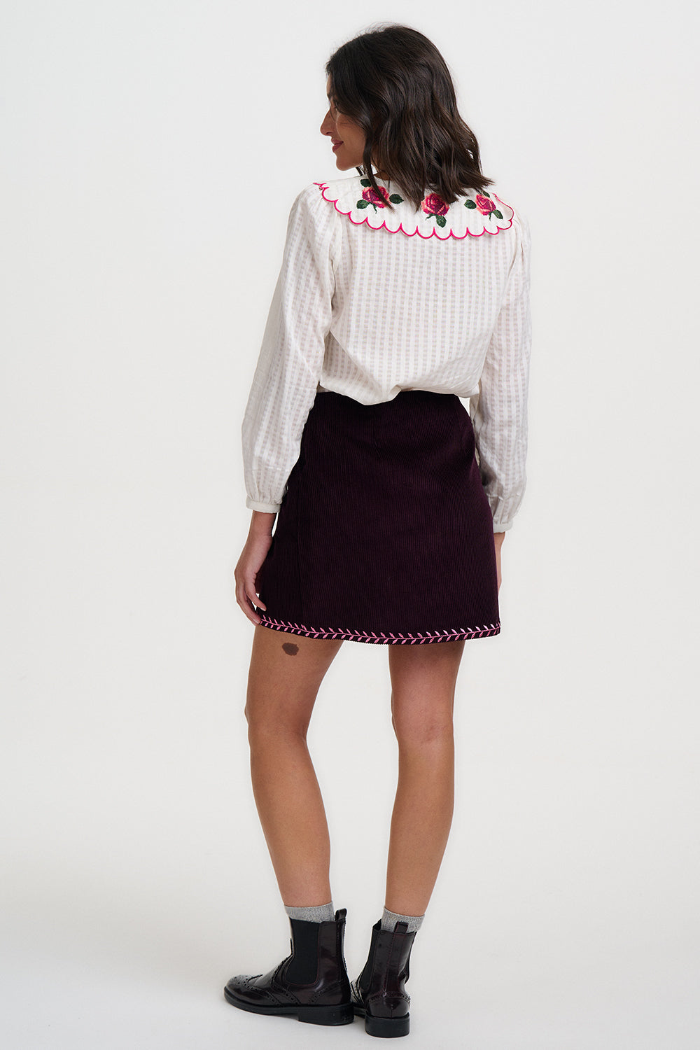 Nessie Blouse (Off White/Roses)