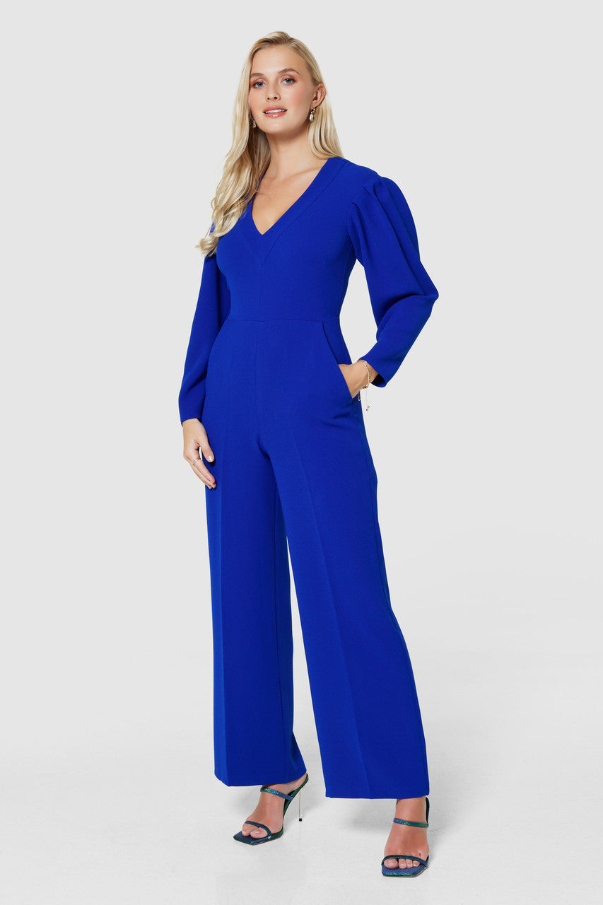 Wendy Wide Leg Jumpsuit (Blue)