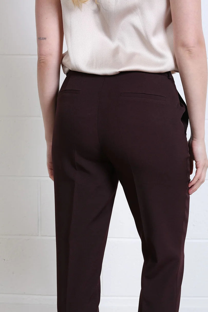Valerie Slim Trousers (Aubergine/Short)