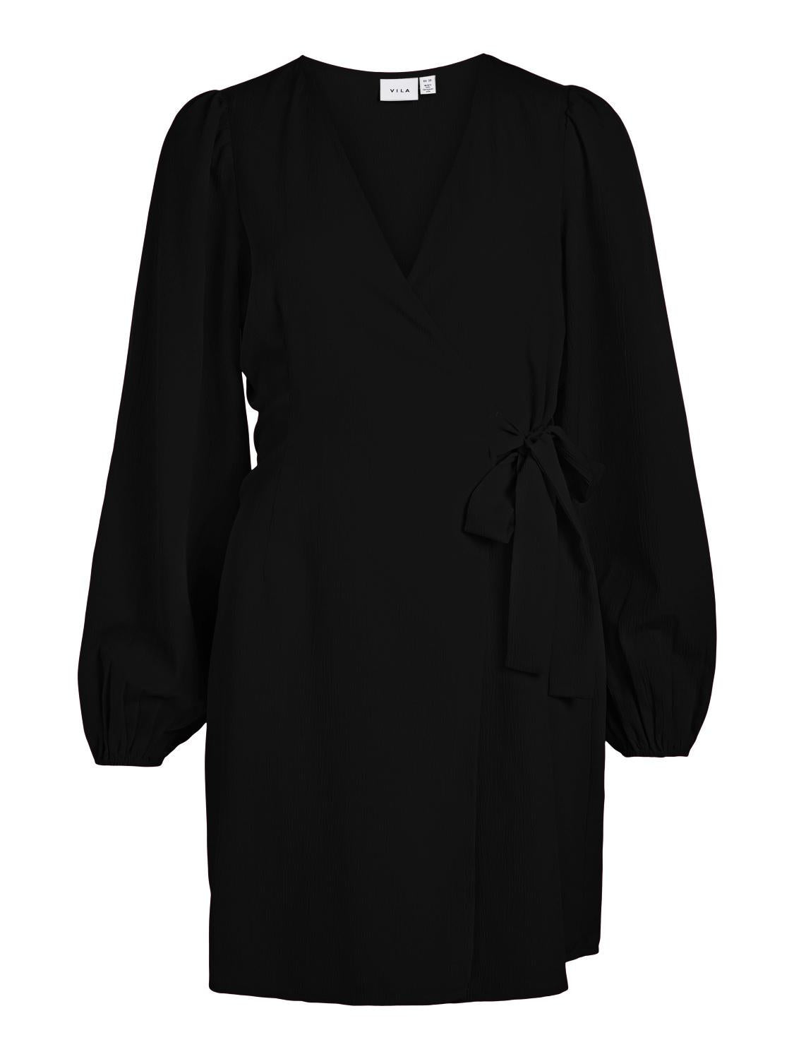 IZA L/S WRAP DRESS (BLACK)