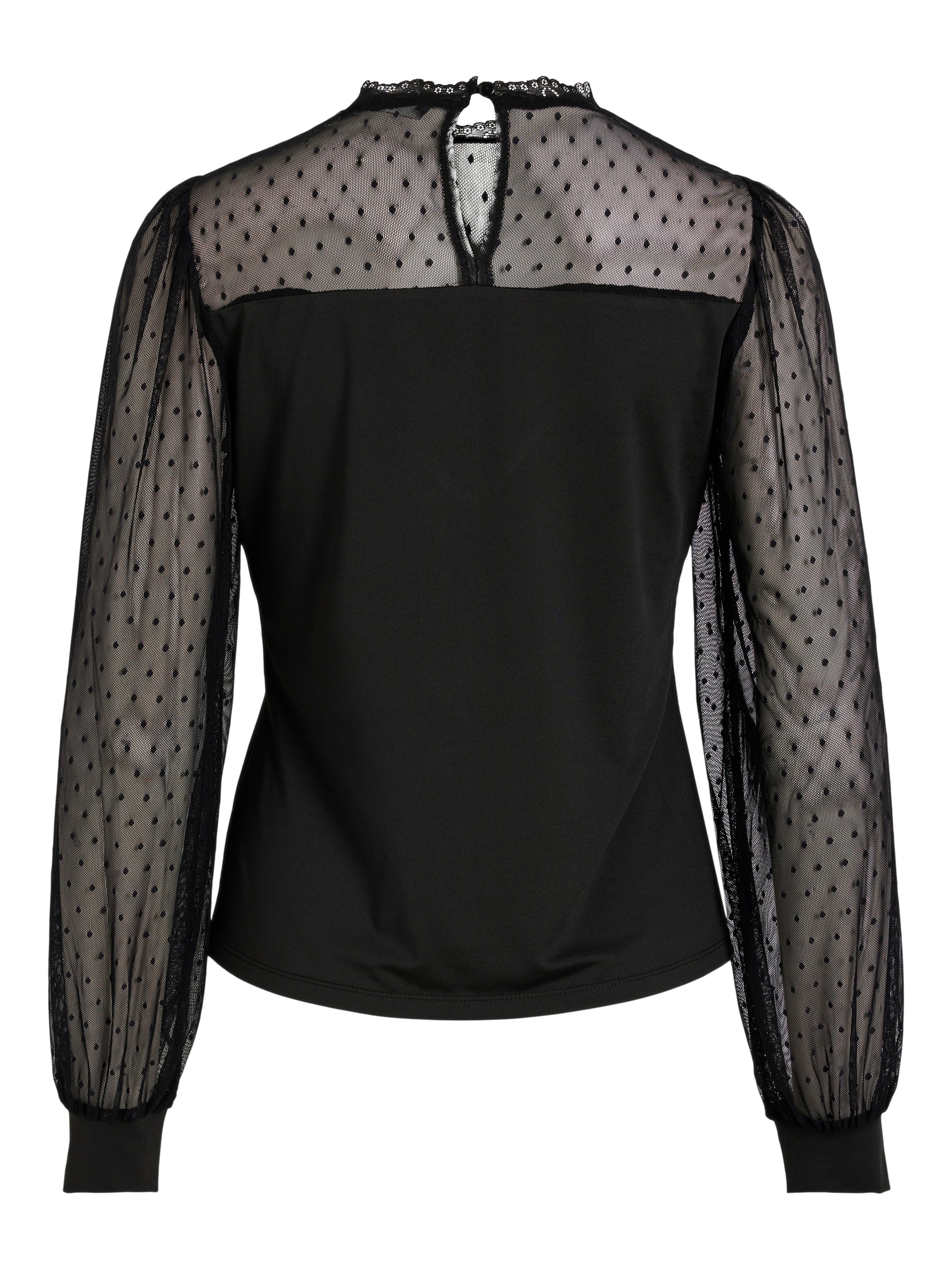 LUCKY LACE L/S TOP (BLACK)