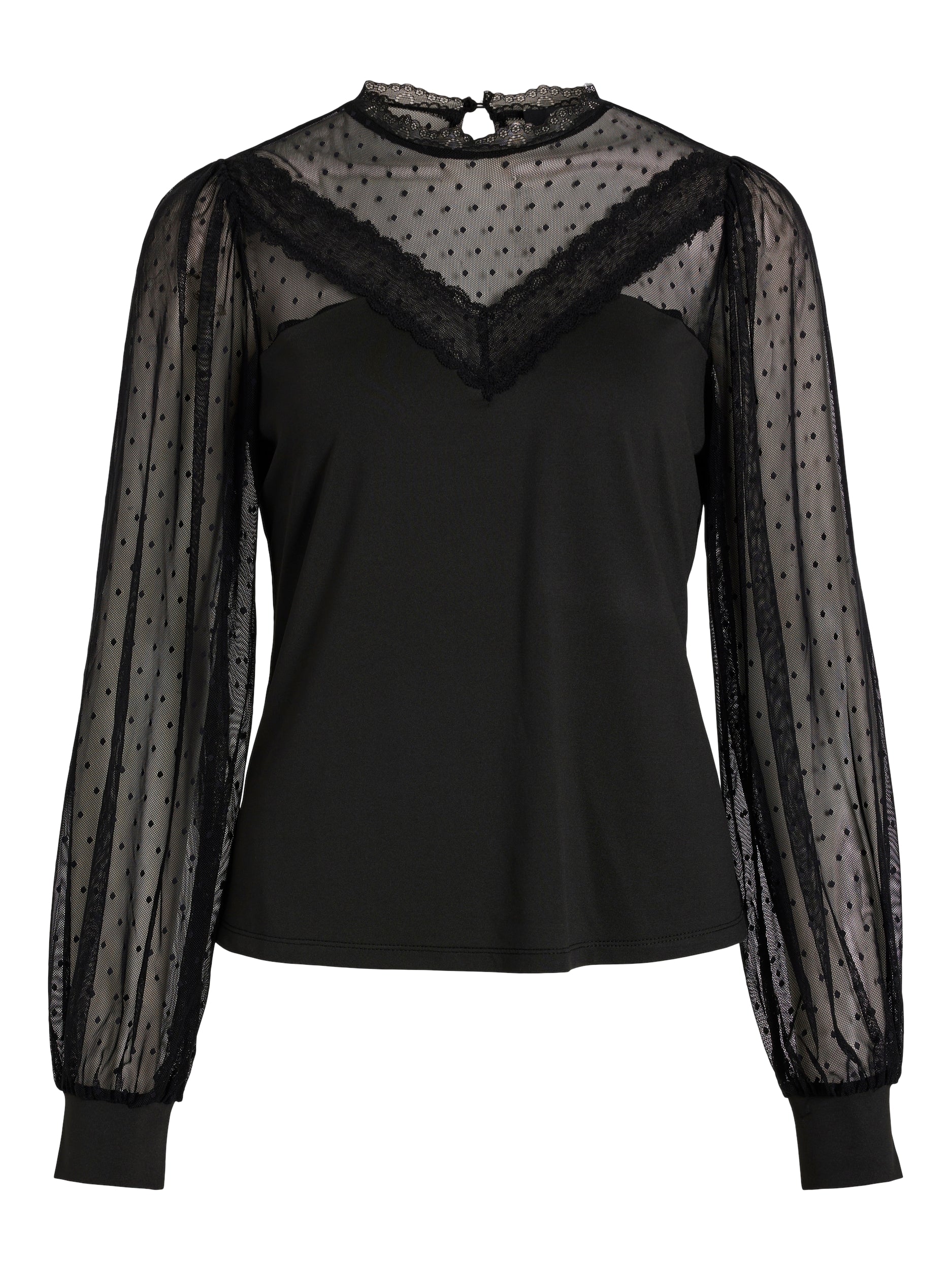 LUCKY LACE L/S TOP (BLACK)