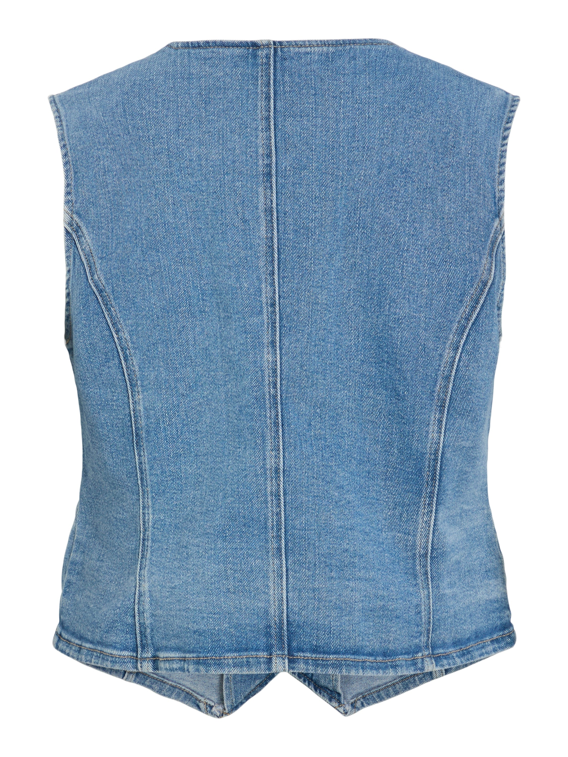 Kira Denim Waistcoat (Light Blue/Wash)