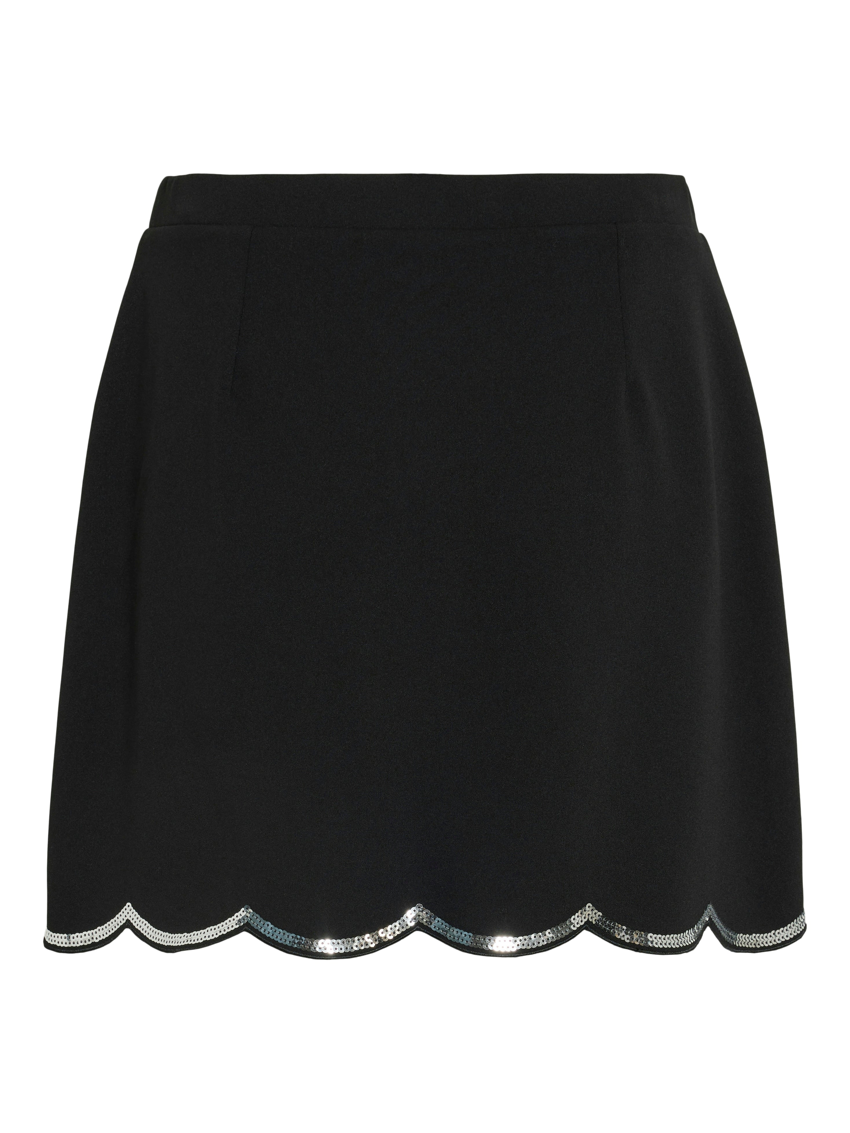 Isla Sequin Mini Skirt (Black/Silver Sequin)
