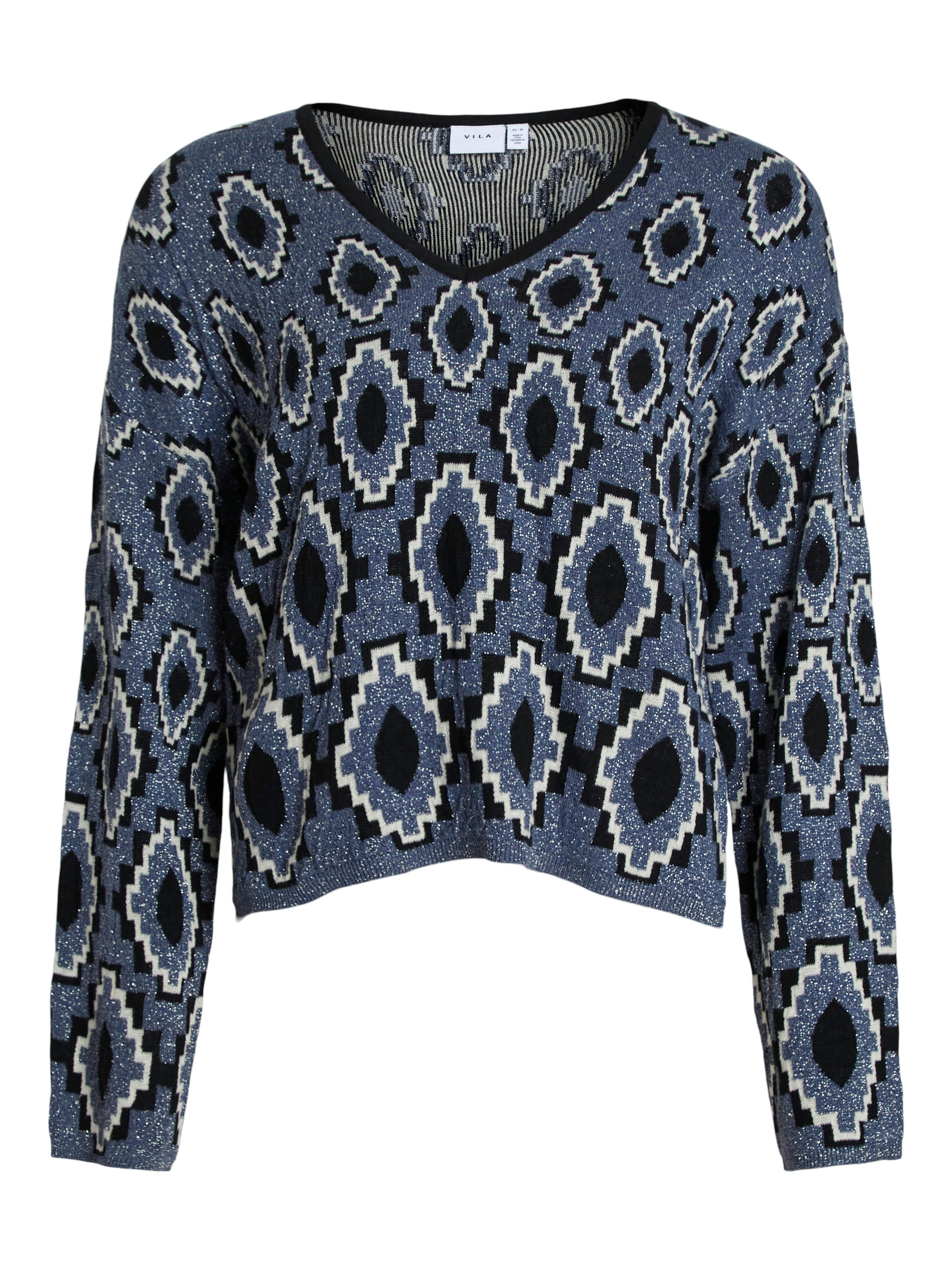 Carolinn Knit V-Neck Jumper (Vintage Indigo/Birch)
