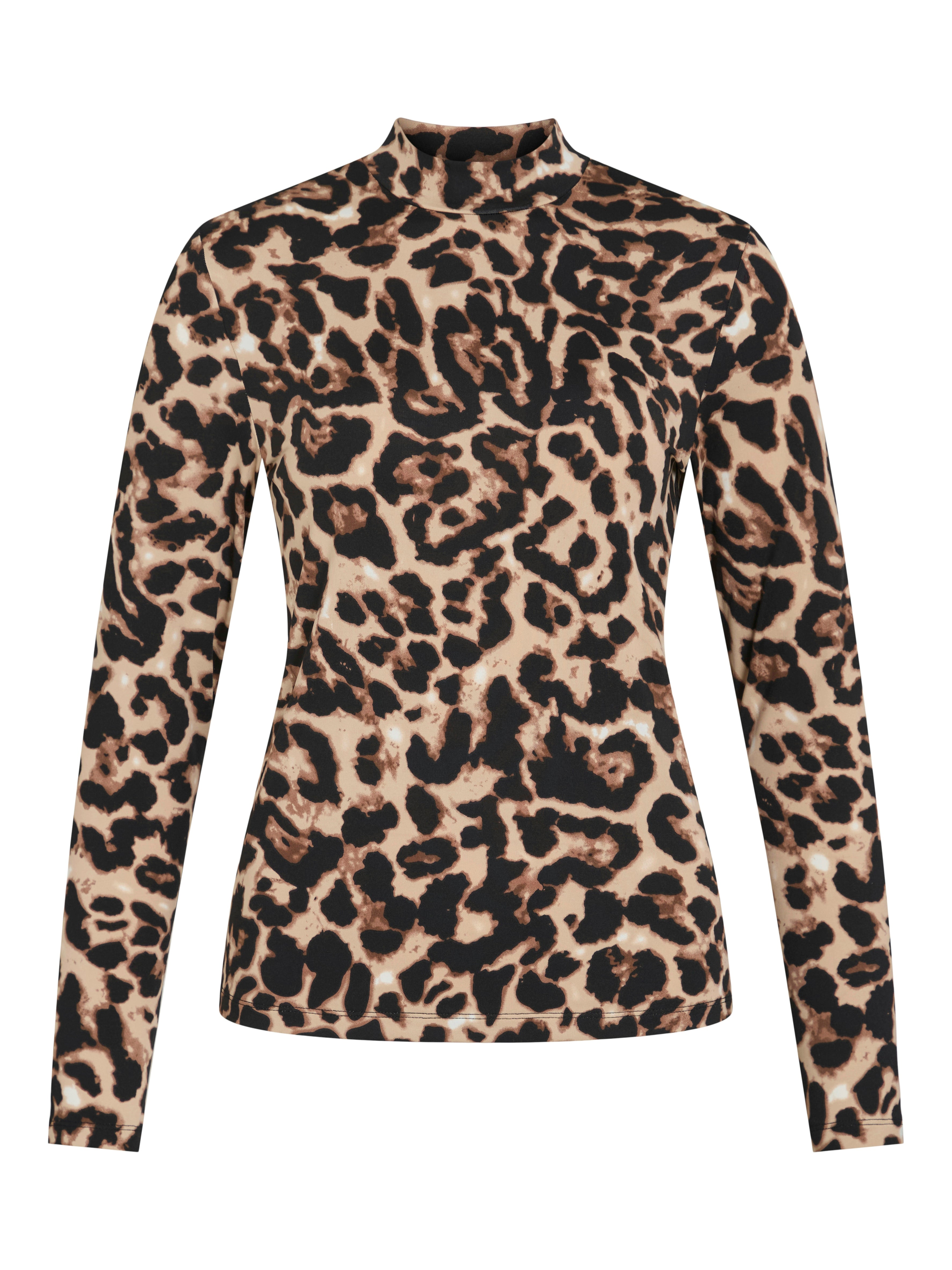 Ina High Neck Top (Black/Big Leo)