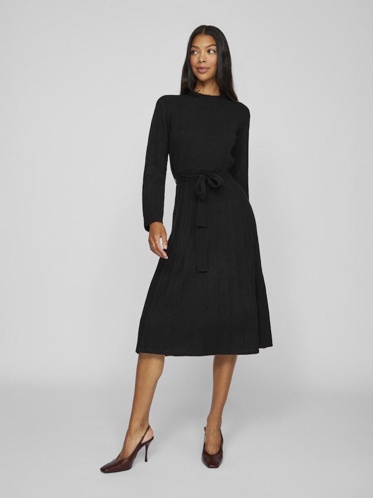 Trinney Belted Knit Dress (Black)