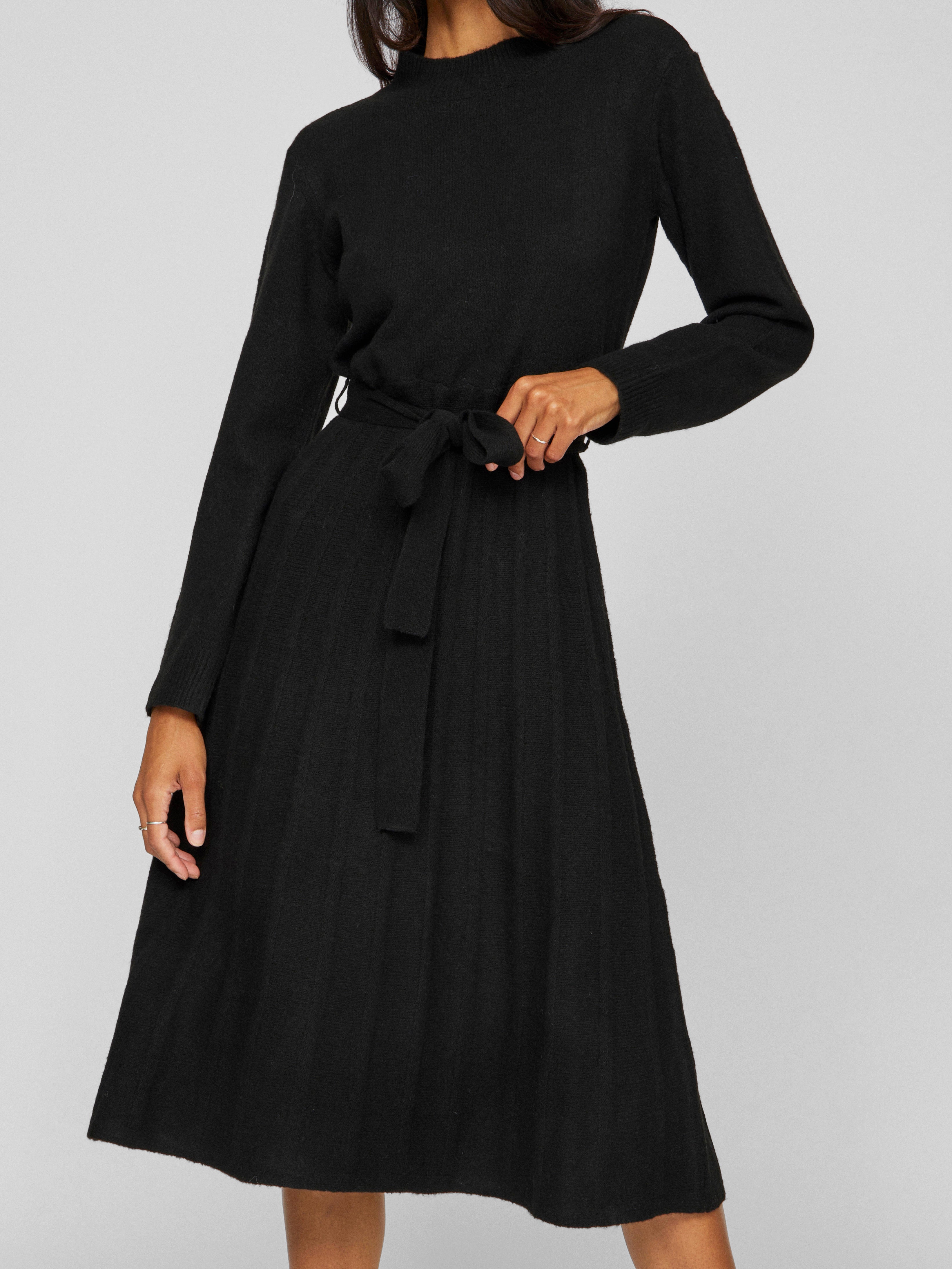 Trinney Belted Knit Dress (Black)