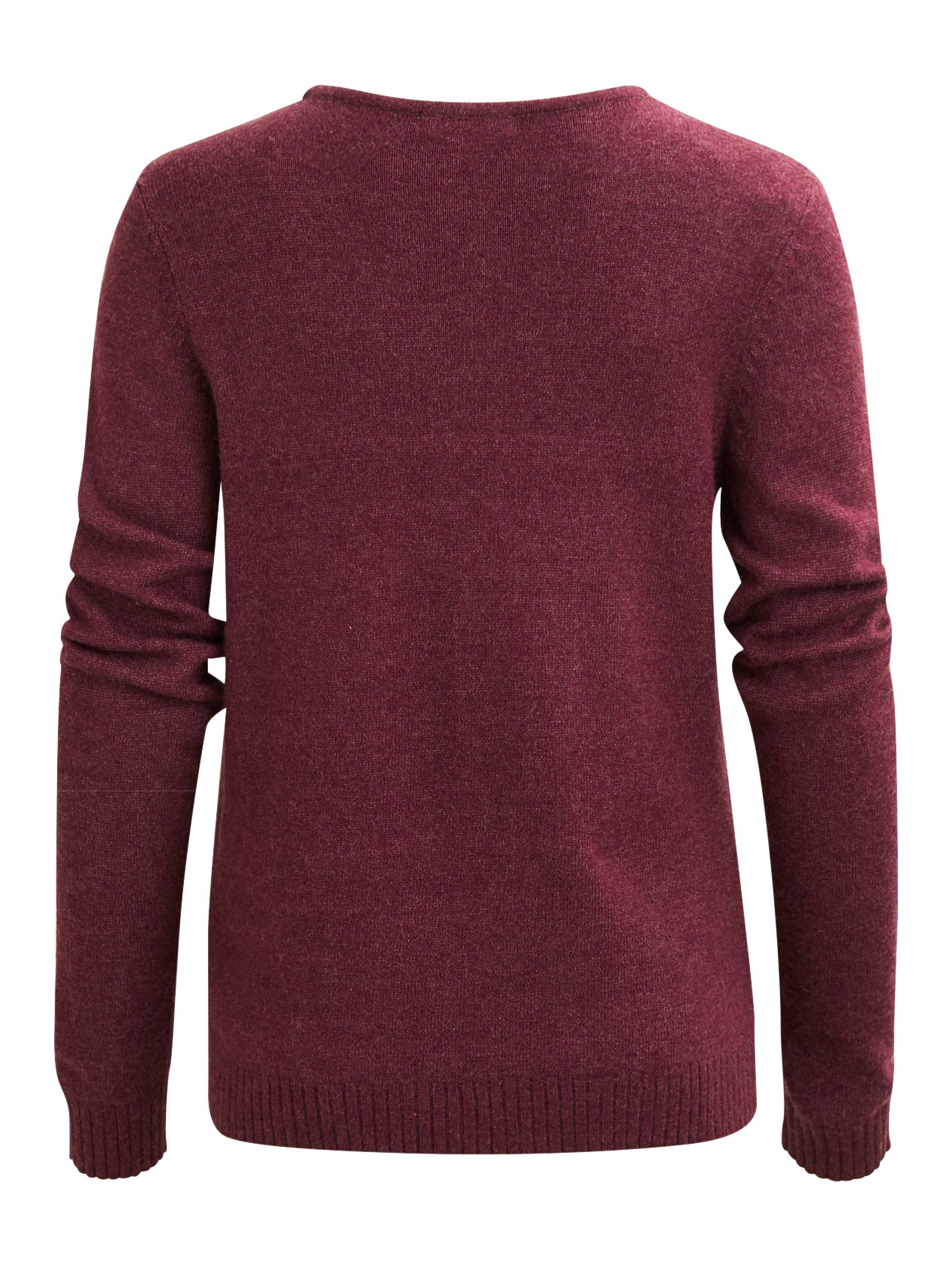 Miela V-Neck Jumper (Dark Fig/Melange)