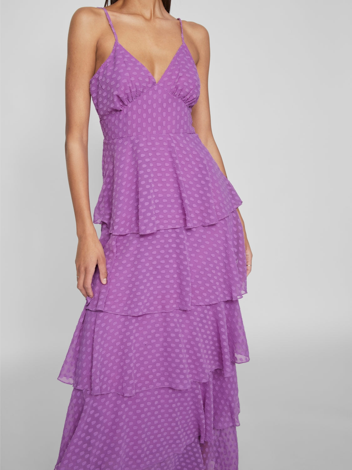 Vika Maxi Flounce Dress (Dewberry)