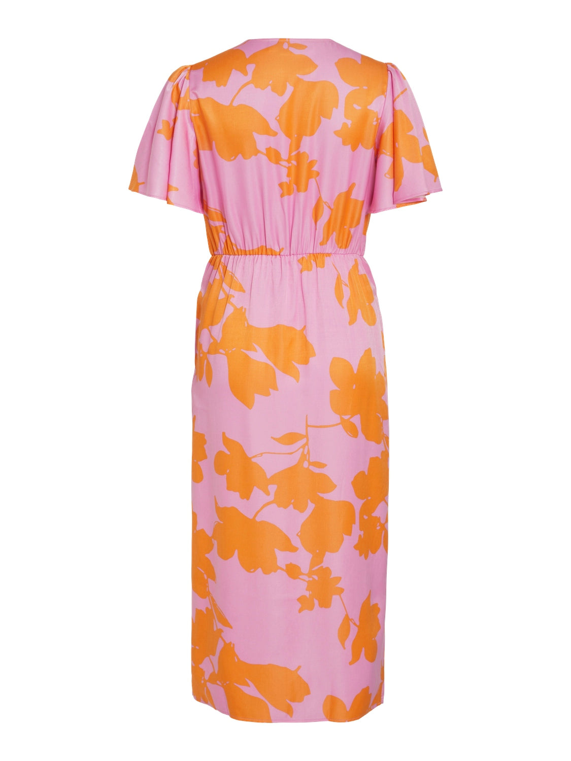 Nakita V-Neck Wrap Midi Dress Lilac/Orange