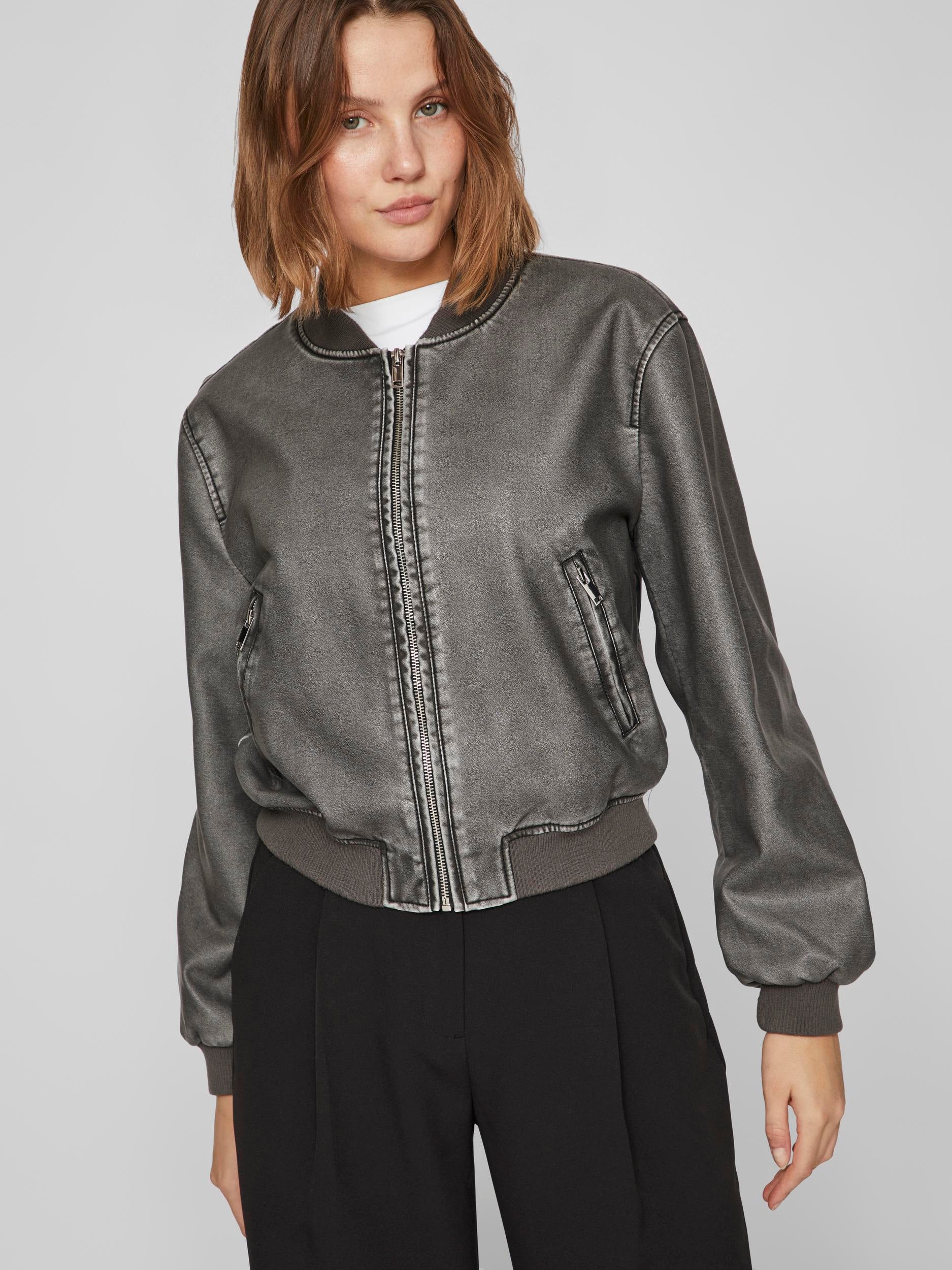 MACKA WASHED BOMBER JACKET (GREY)d