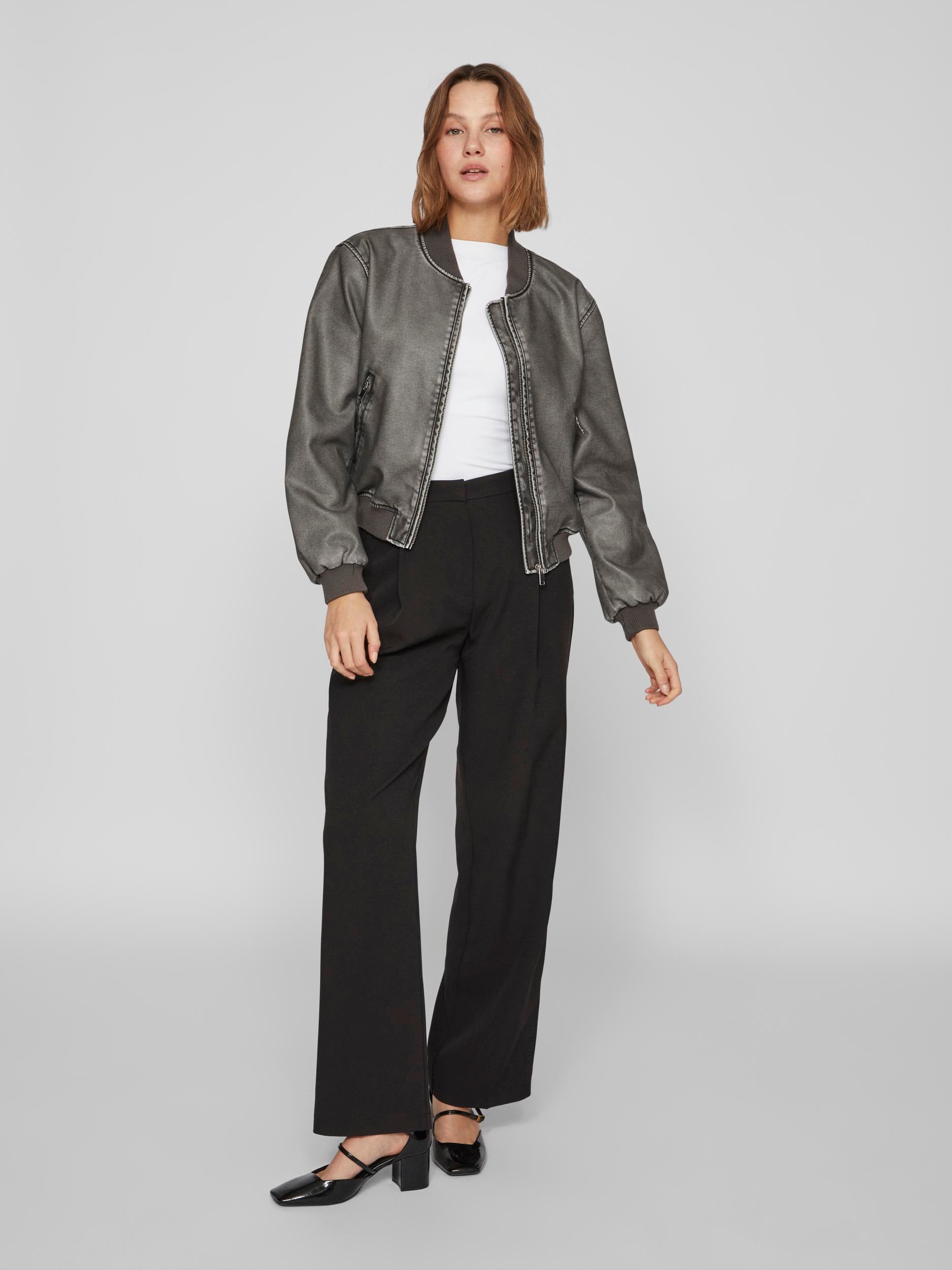 MACKA WASHED BOMBER JACKET (GREY)d