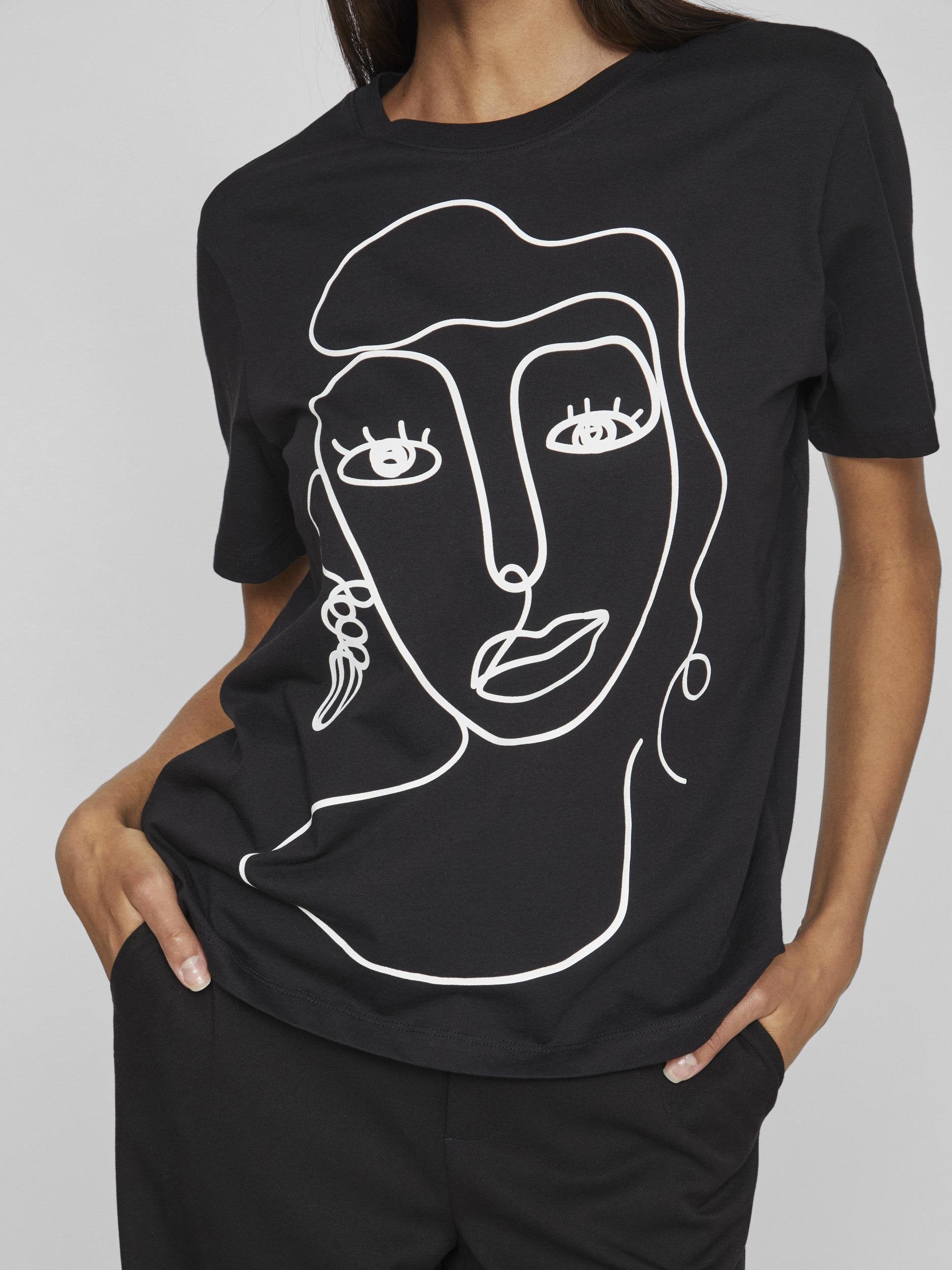 VIANNA T-SHIRT (BLACK/WHITE FACE)