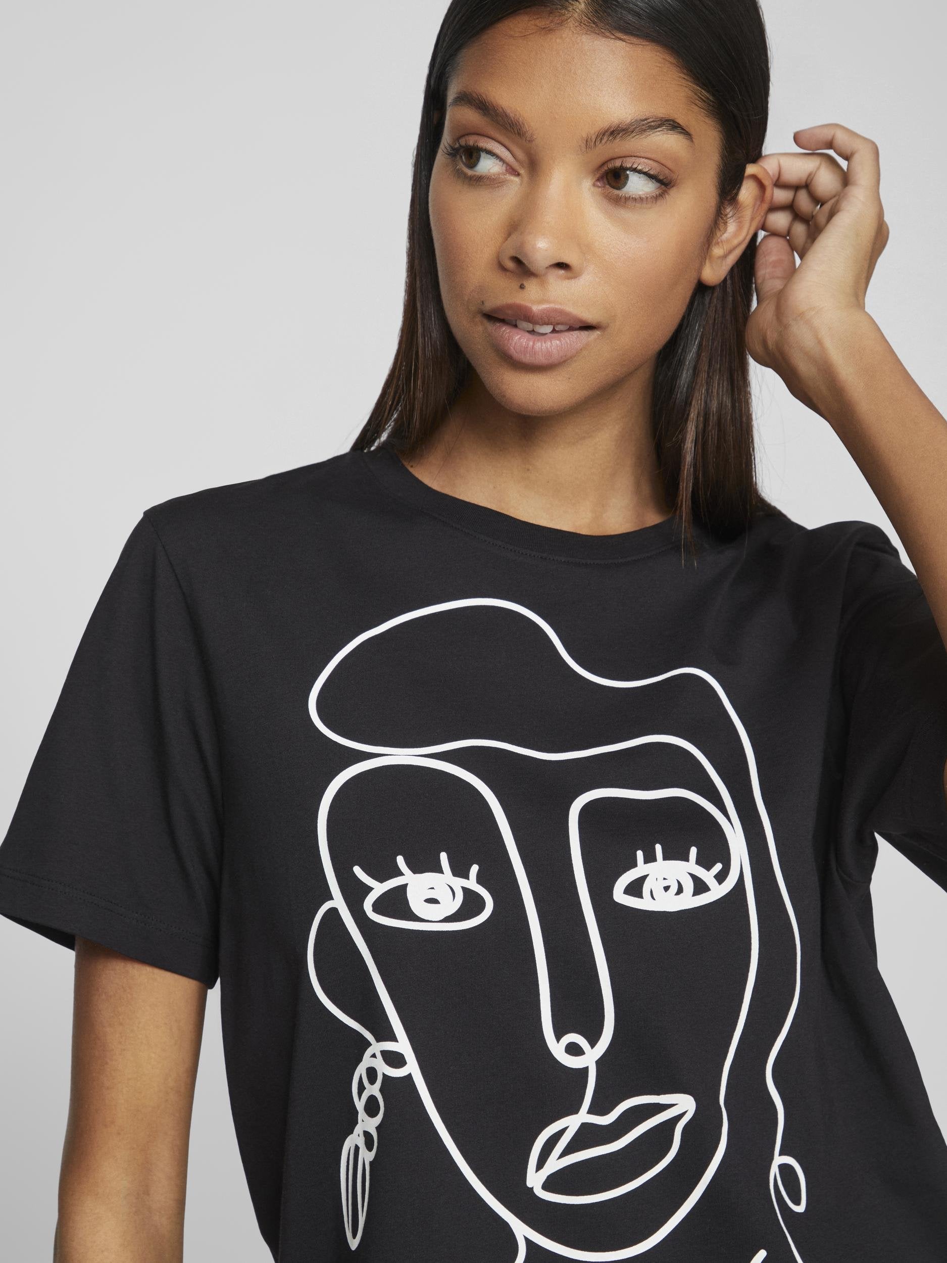 VIANNA T-SHIRT (BLACK/WHITE FACE)