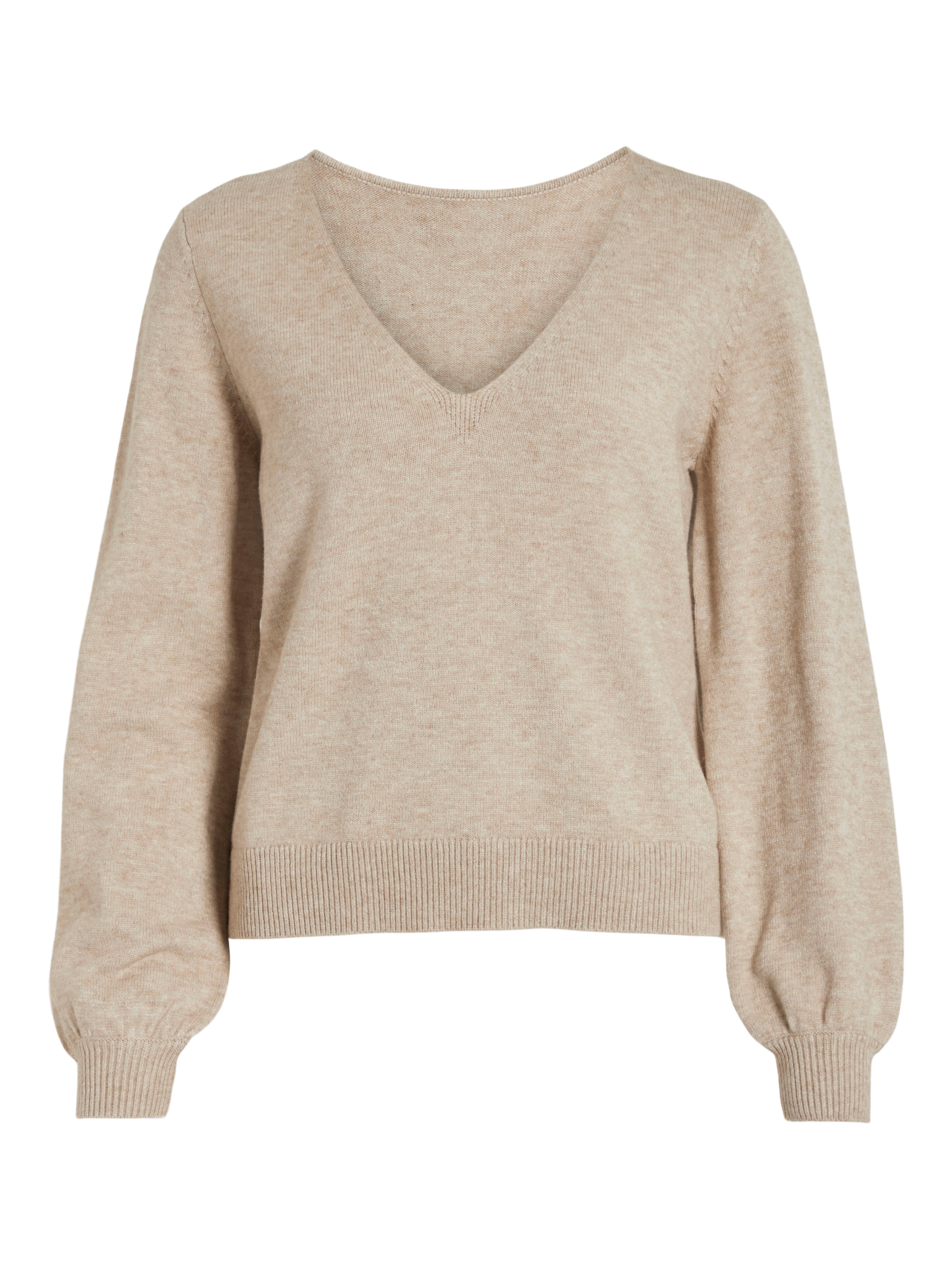 Victoria Reversible V-Neck Jumper (Natural Melange)