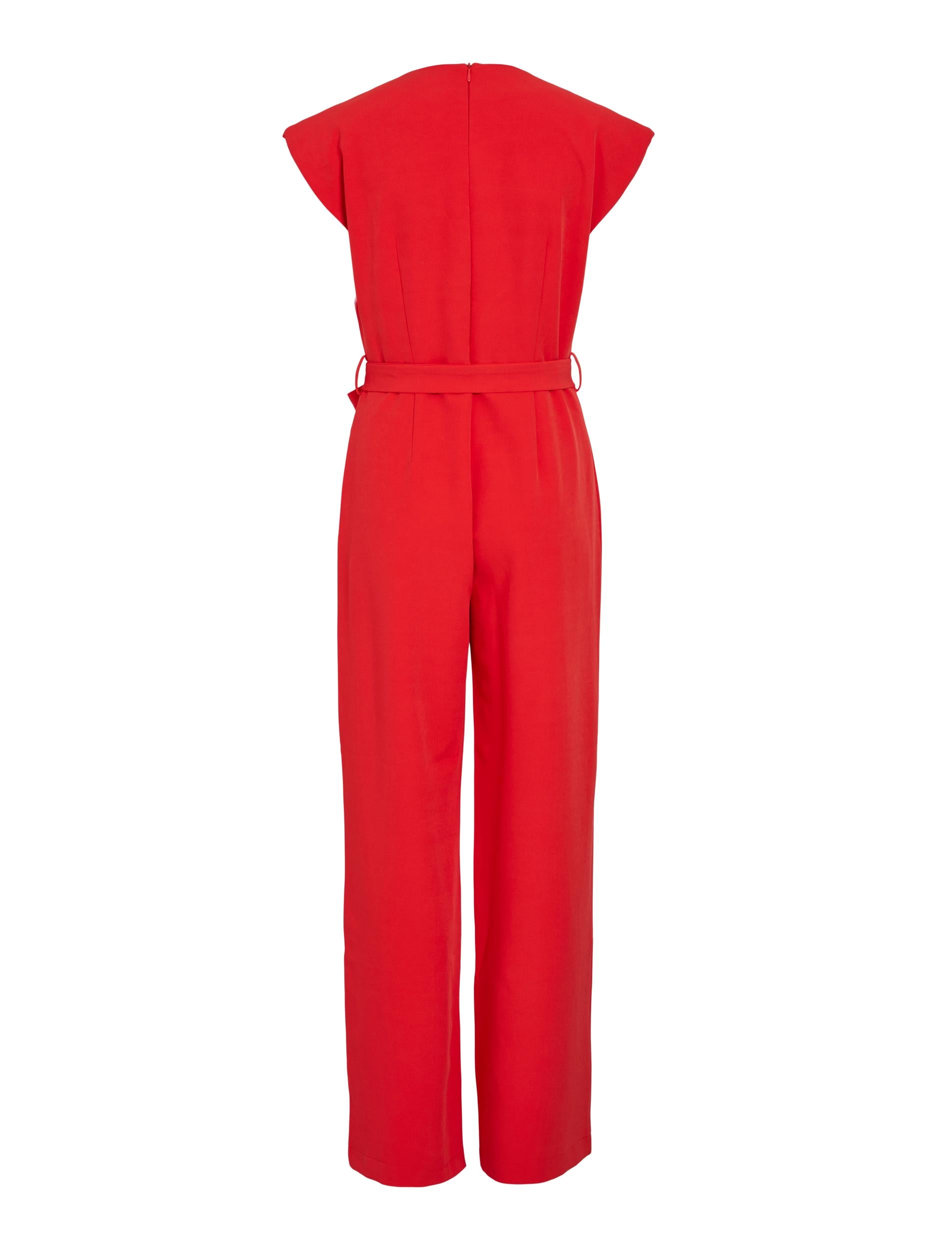 Sivia V-Neck Jumpsuit (Poppy Red)