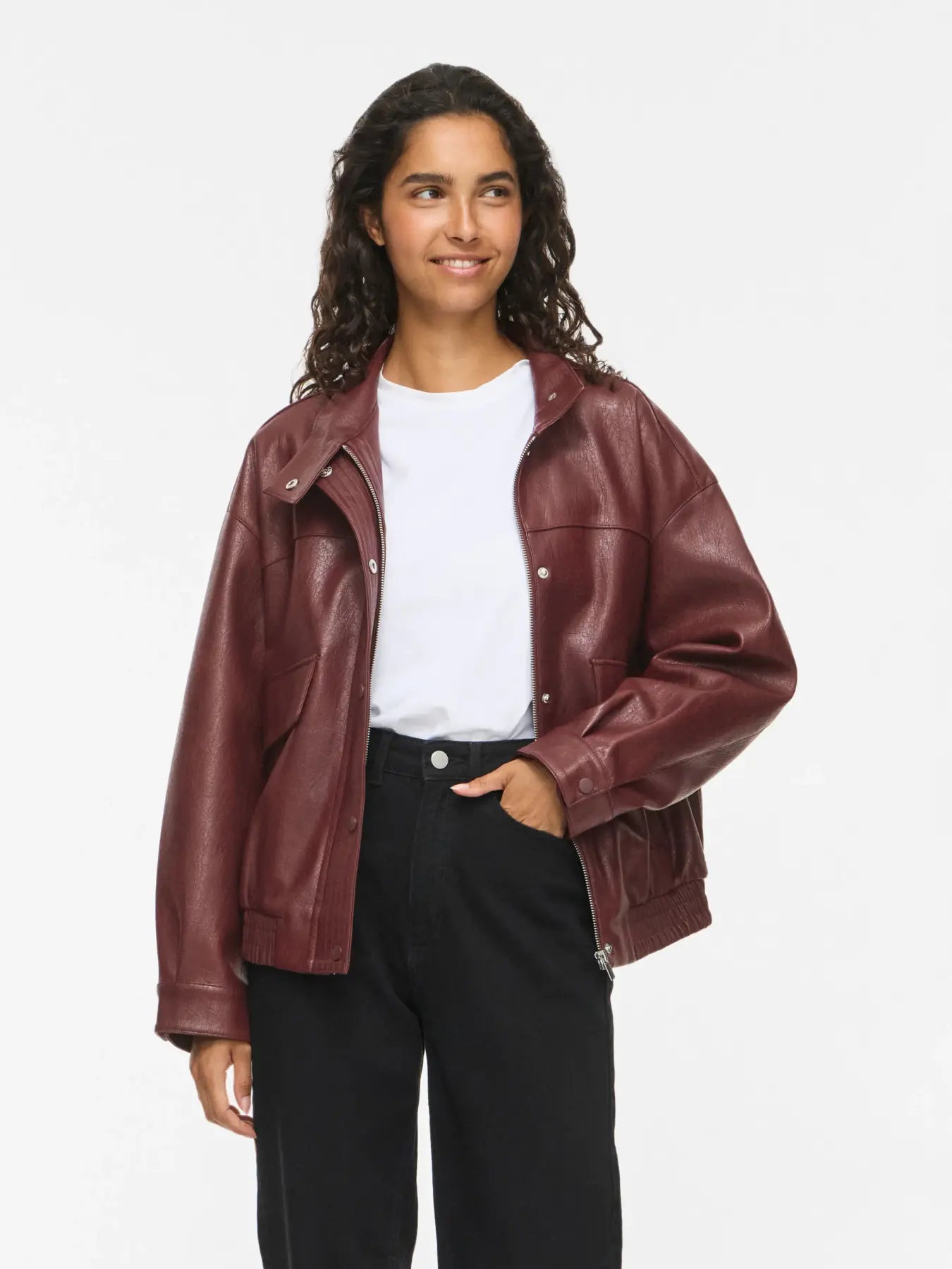 Maya Faux Leather Jacket (Port Royal)