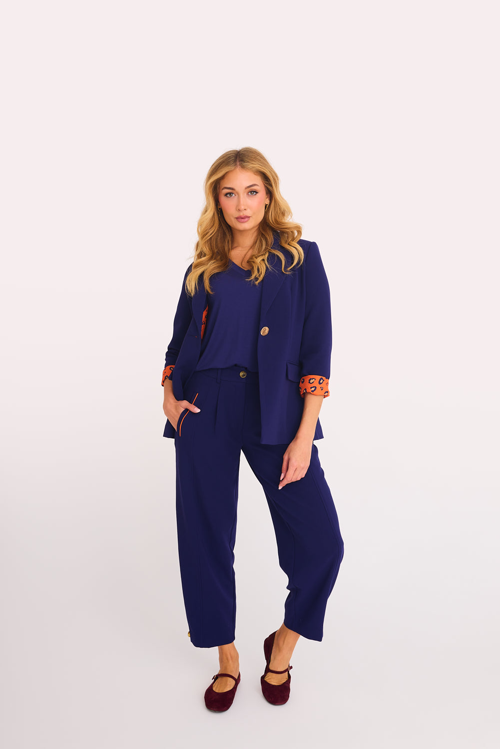 Encore Barrel Trousers (Navy)