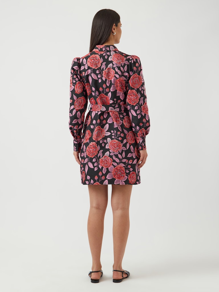 Kari Jacquard Mini Dress (Black)