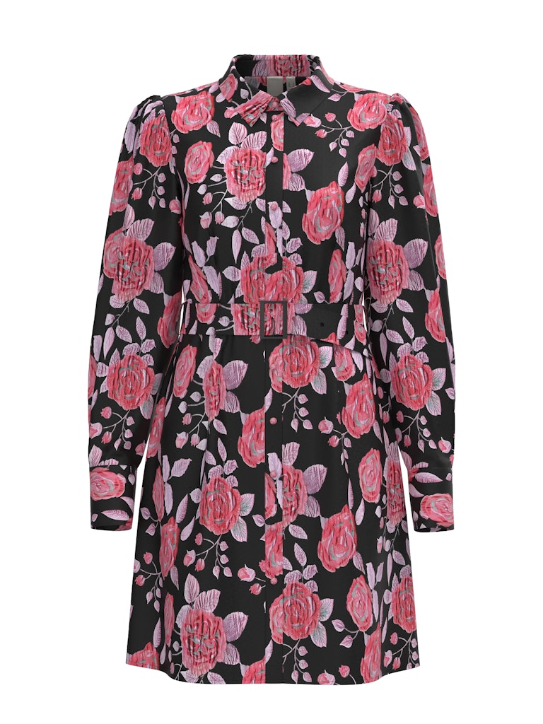 Kari Jacquard Mini Dress (Black)