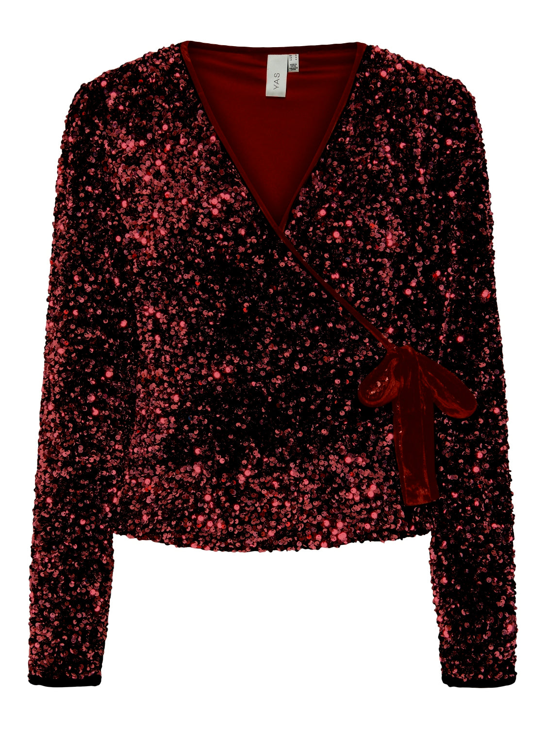 Ellen Sequin Wrap Top (Port Royale)