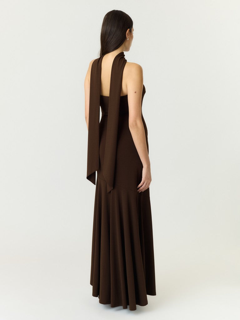 Dita Bandeau Maxi Dress (Coffee Bean)