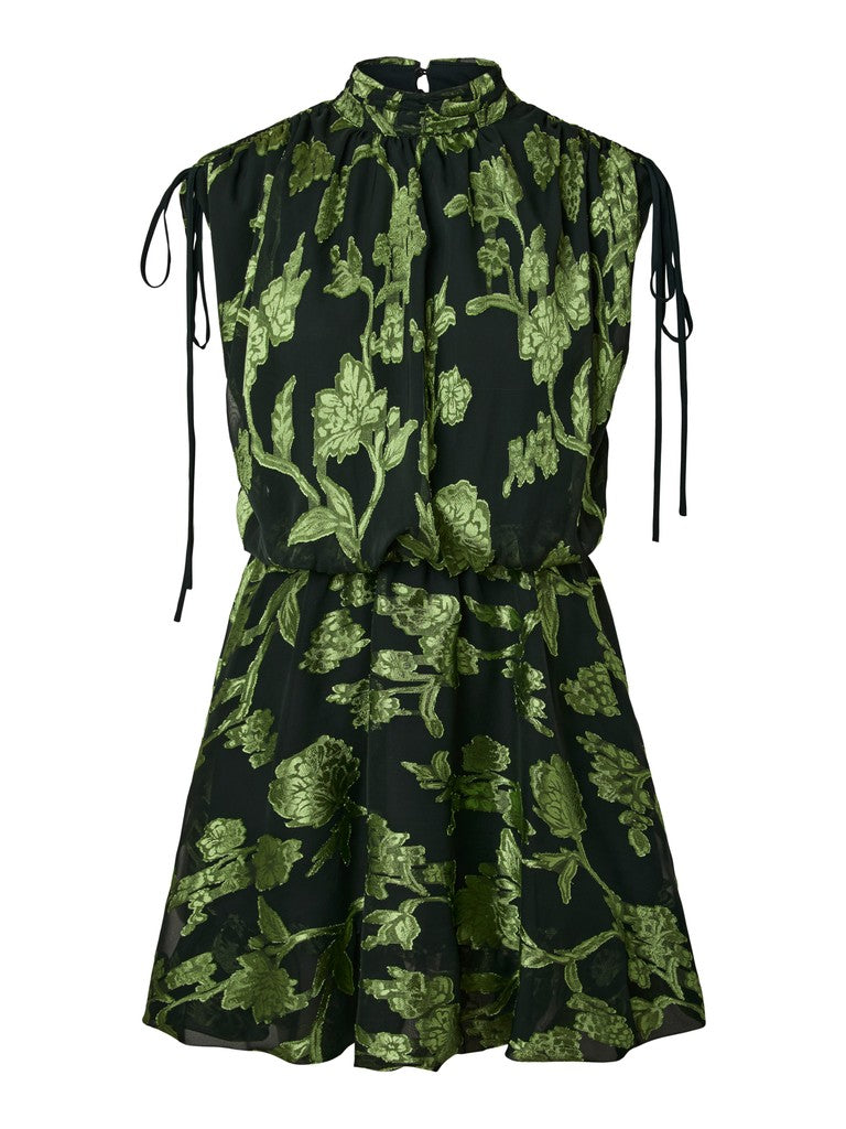 Dash Mini Dress (Black/Moss)