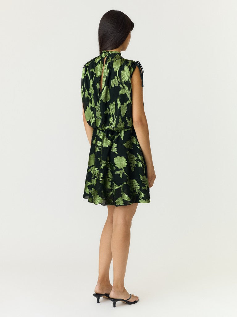 Dash Mini Dress (Black/Moss)
