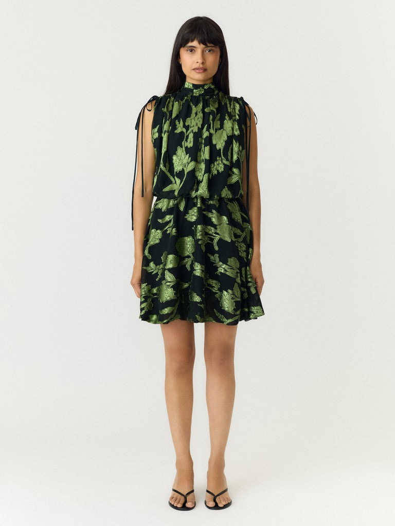 Dash Mini Dress (Black/Moss)