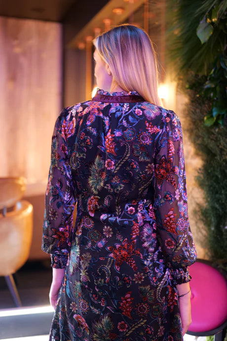 Jima Velvet Mini Dress (Black)