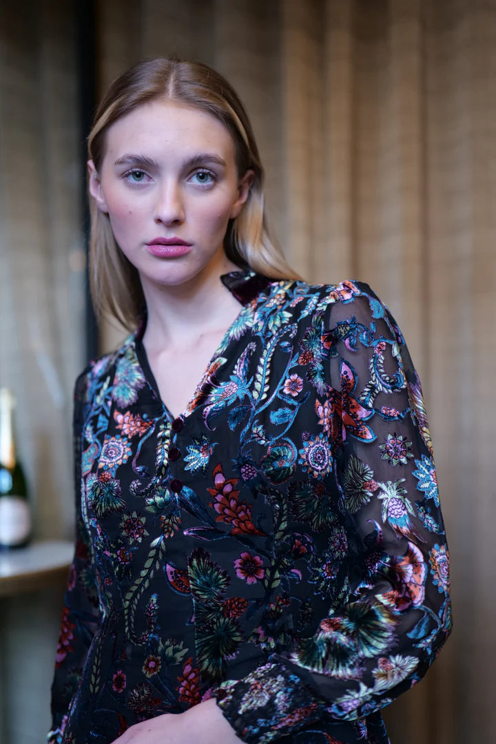 Jima Velvet Mini Dress (Black)